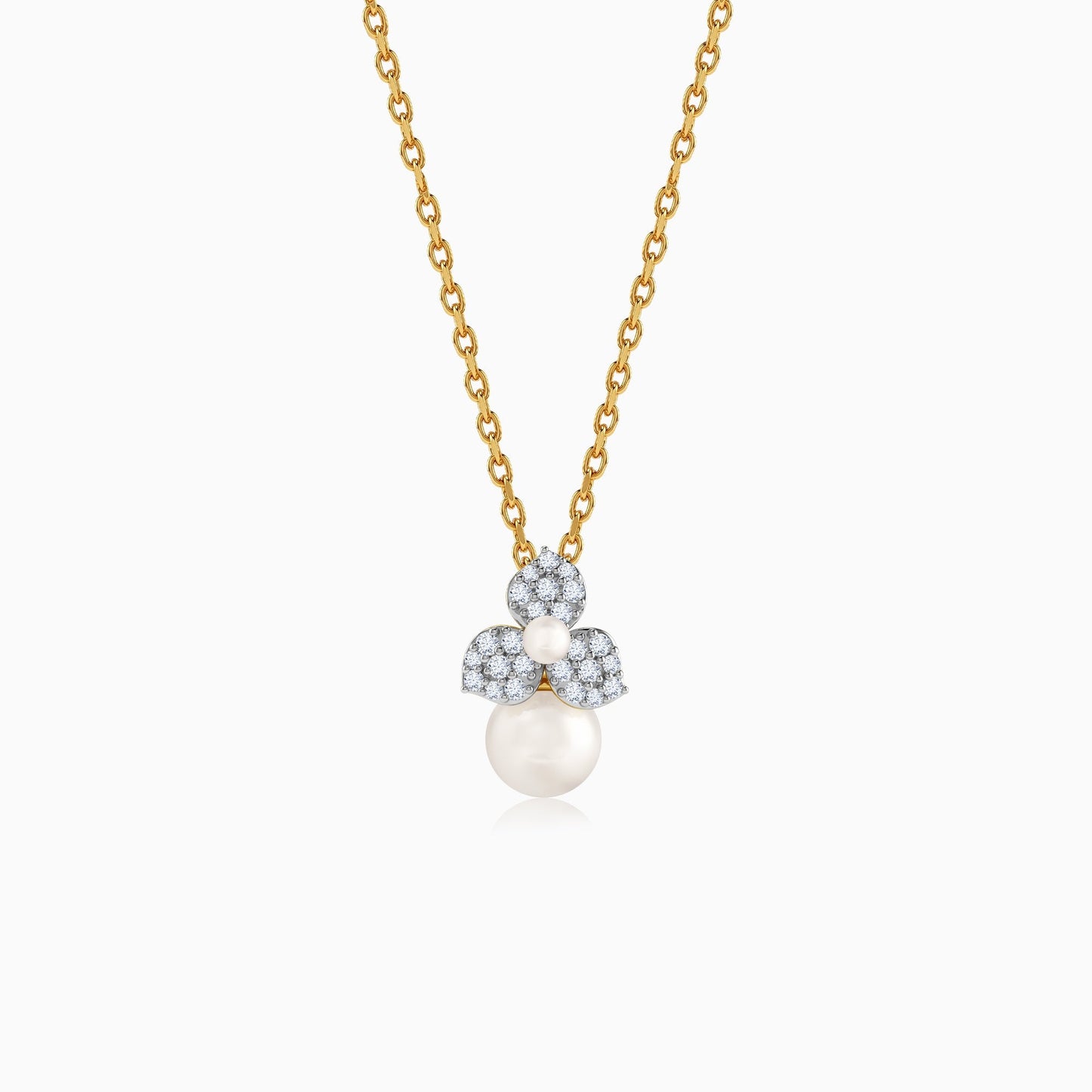 Anushka Sharma Gold Pearl Bud Story Lab Grown Diamond Pendant