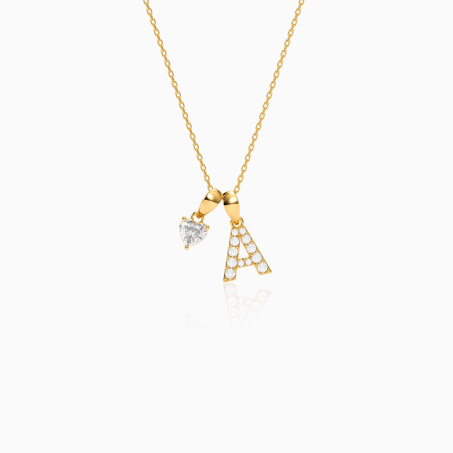 Personalised Gold Luv Lab Grown Diamond Initial Pendant (9K)