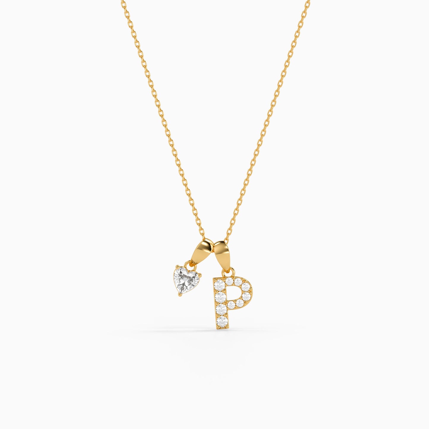 Personalised Gold Love Lab Grown Diamond Initial Pendant (9k)