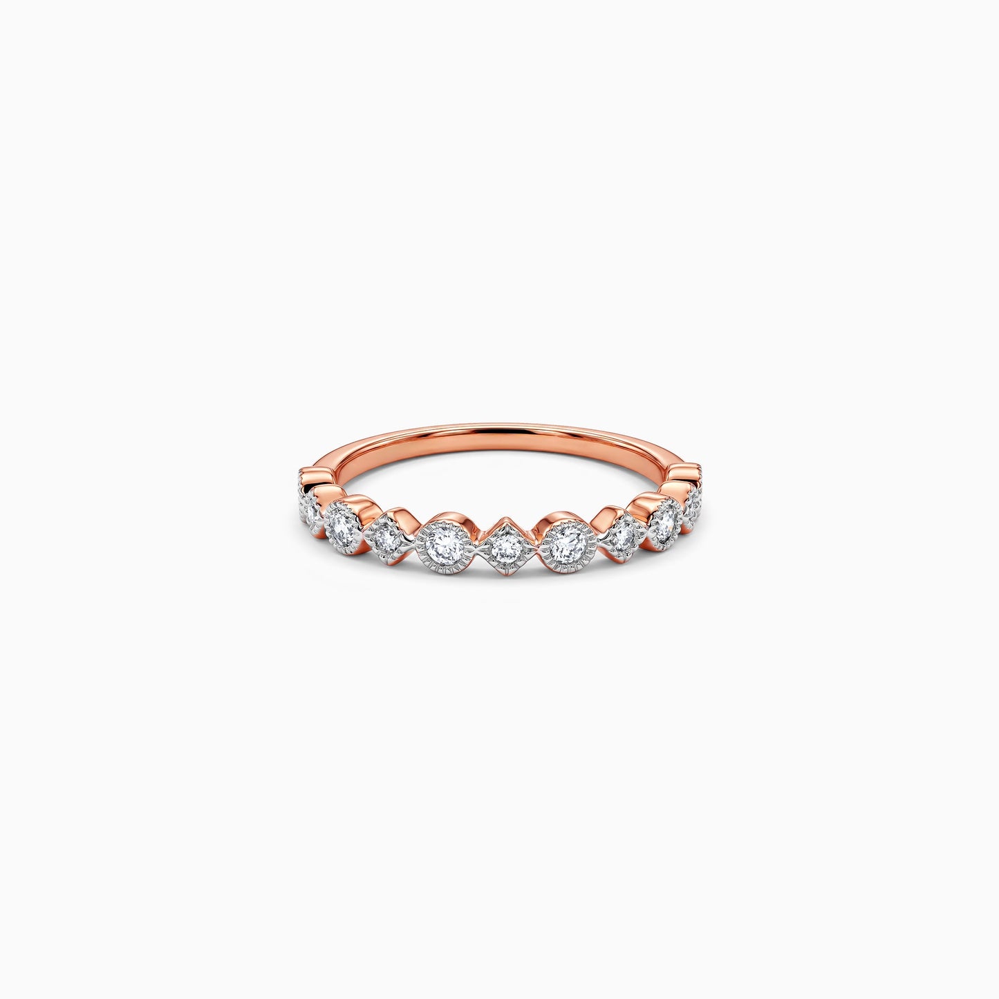 Rose Gold Riviera Lineaire Lab Grown Diamond Ring (Size 12)