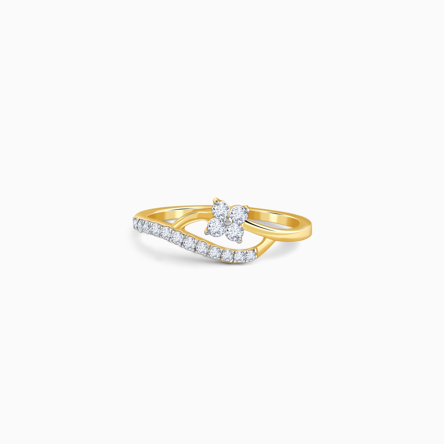 Gold Charming Flora Lab Grown Diamond Ring