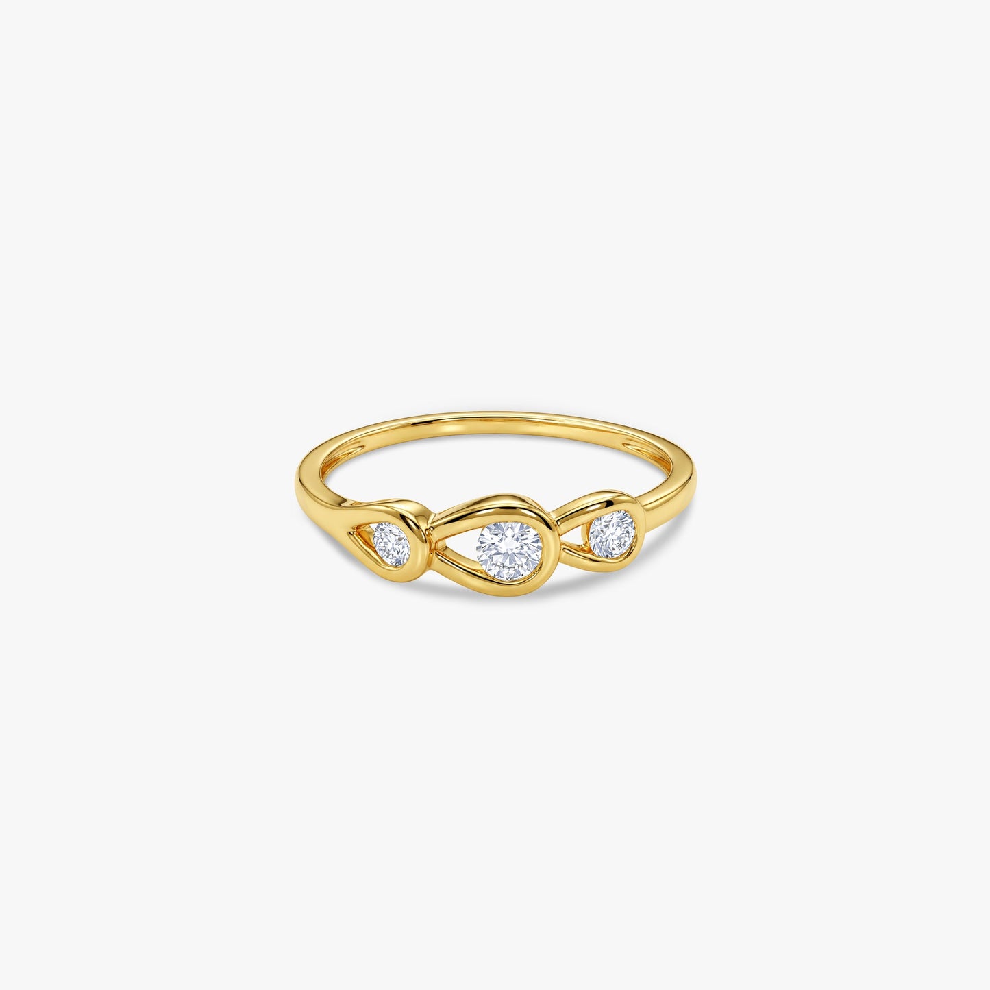 Gold Riviere Petale Lab Grown Diamond Ring (Size 12)
