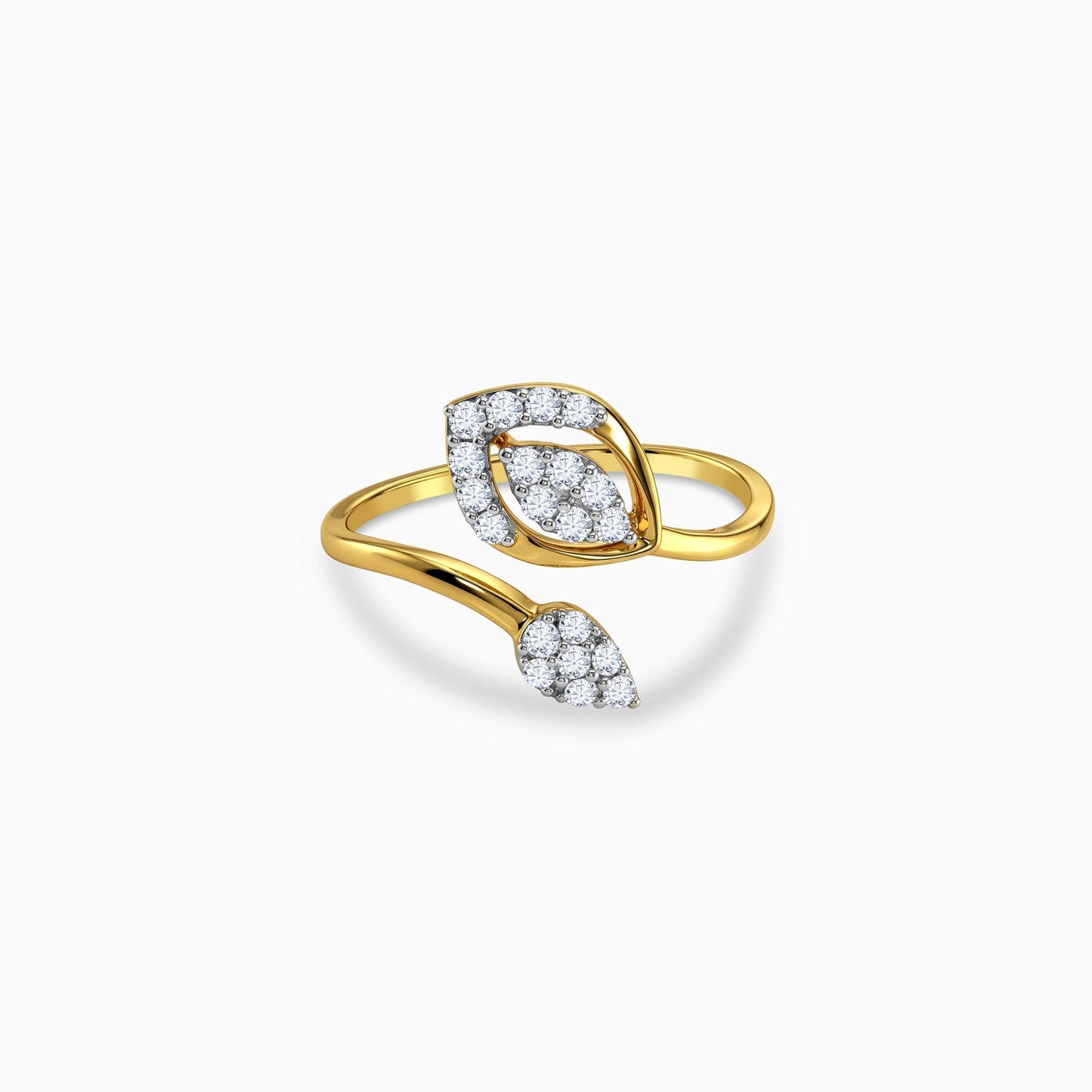 Gold Leaf in Motion Lab Grown Diamond Ring (Size 12)