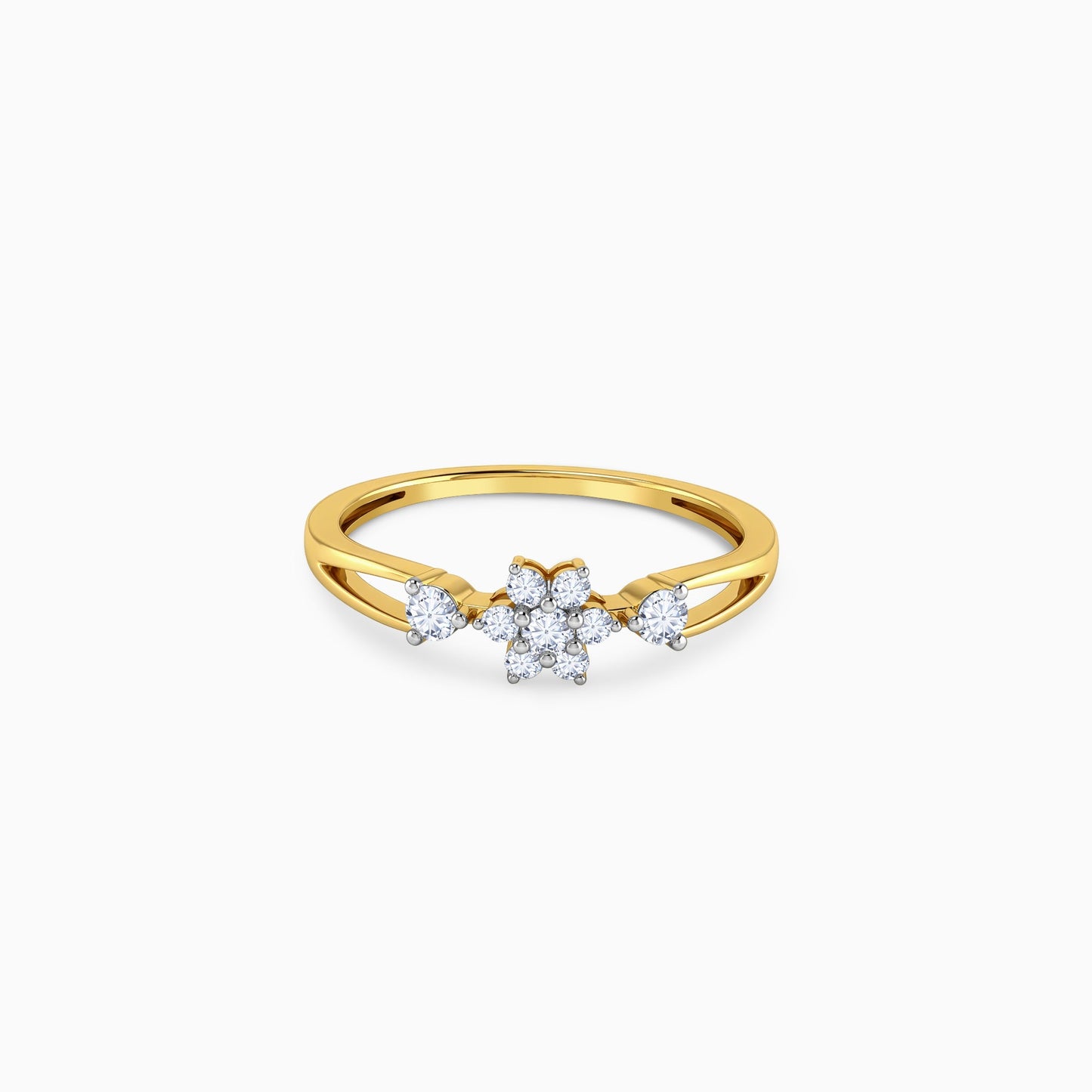 Gold Radiant Flare Lab Grown Diamind Ring (Size 12)