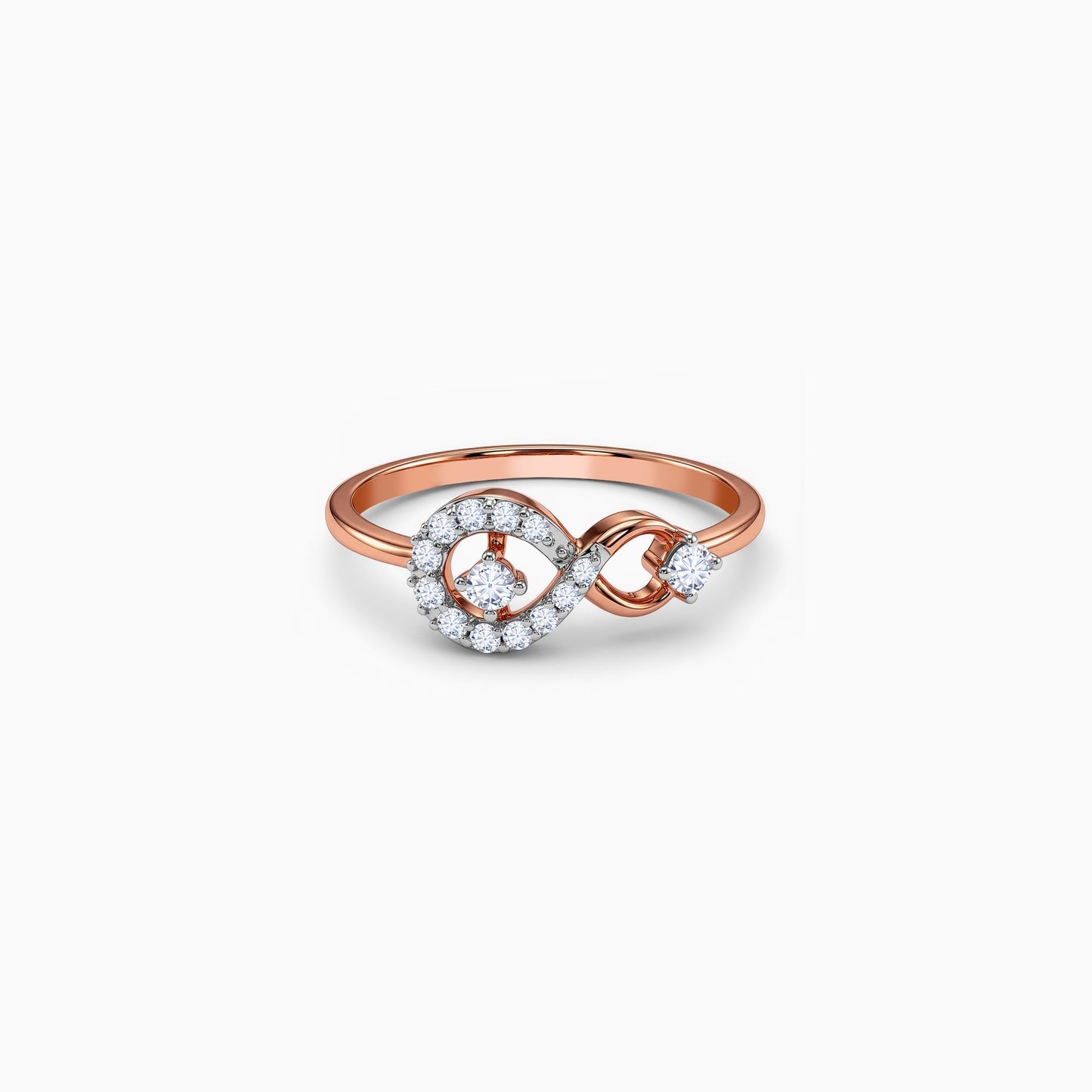 Rose Gold Infinity Whisper Lab Grown Diamond Ring (Size 12)