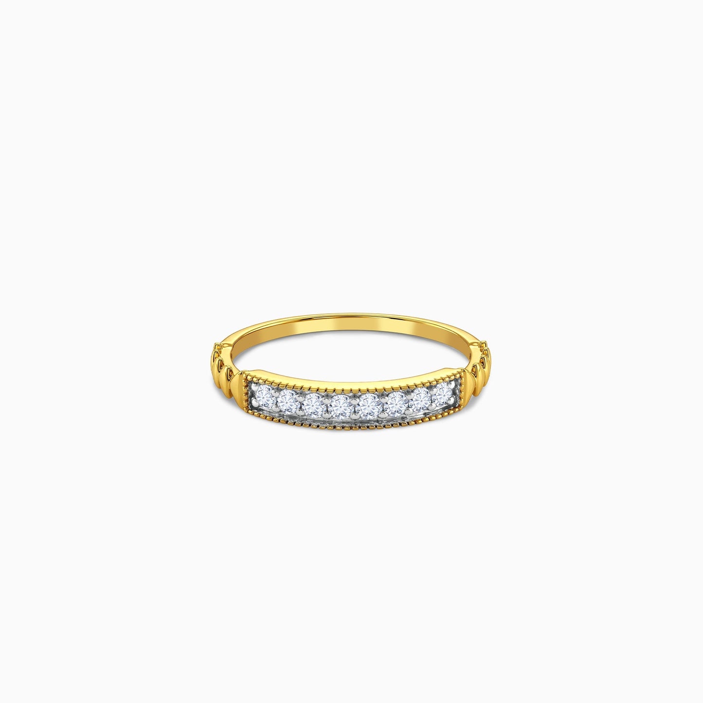 Gold Channel Set Lab grown Diamond Ring (Size 12)