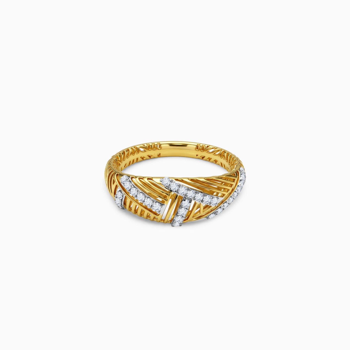 Gold Zigzag Lab Grown Diamond Ring (Size 12)
