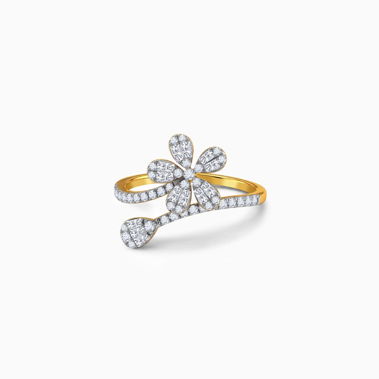 Anushka Sharma Gold Bloom Bold Lab Grown Diamond Ring (Size 12)