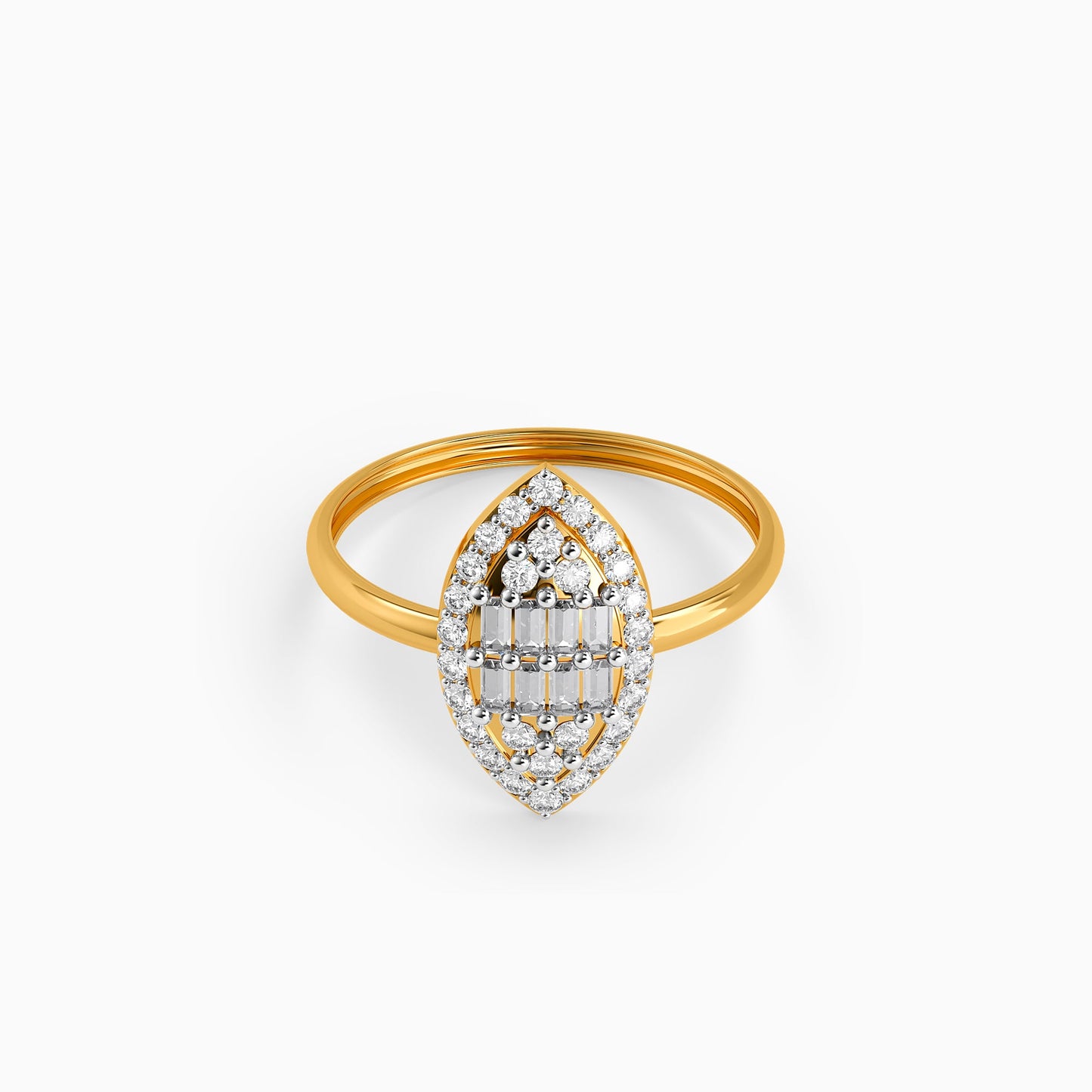 Gold Solarae Frame Lab Grown Diamond Ring (Size 12)