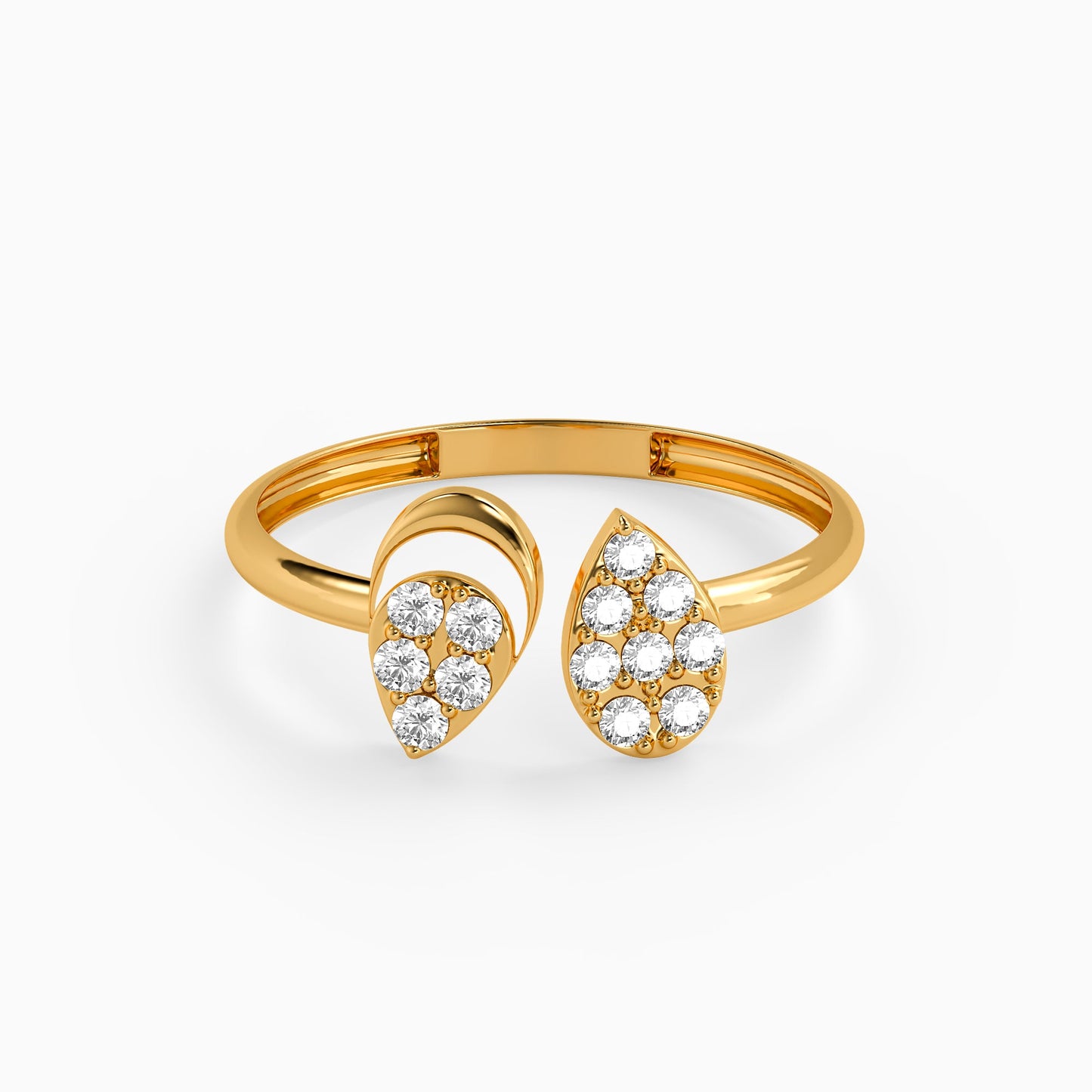 Gold Echo Teardrop Lab Grown Diamond Ring (Size 12)