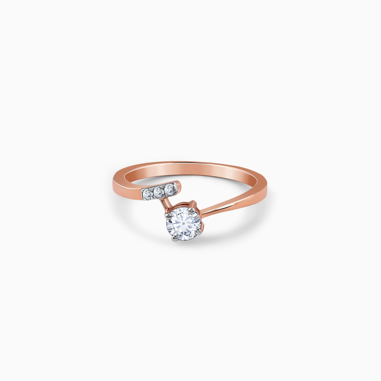 Rose Gold Linked in Love Solitaire Lab Grown Diamond Ring