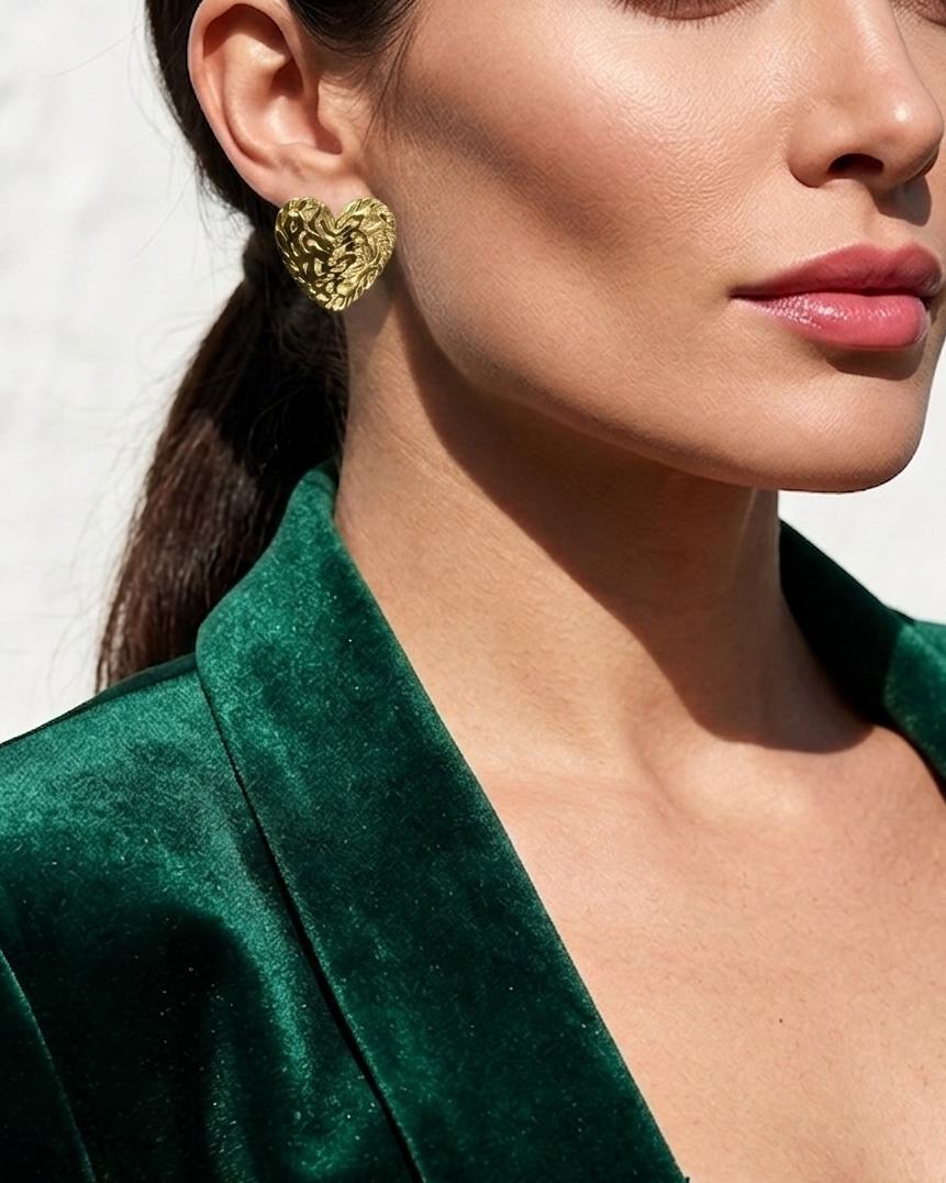 Golden Heart Earrings