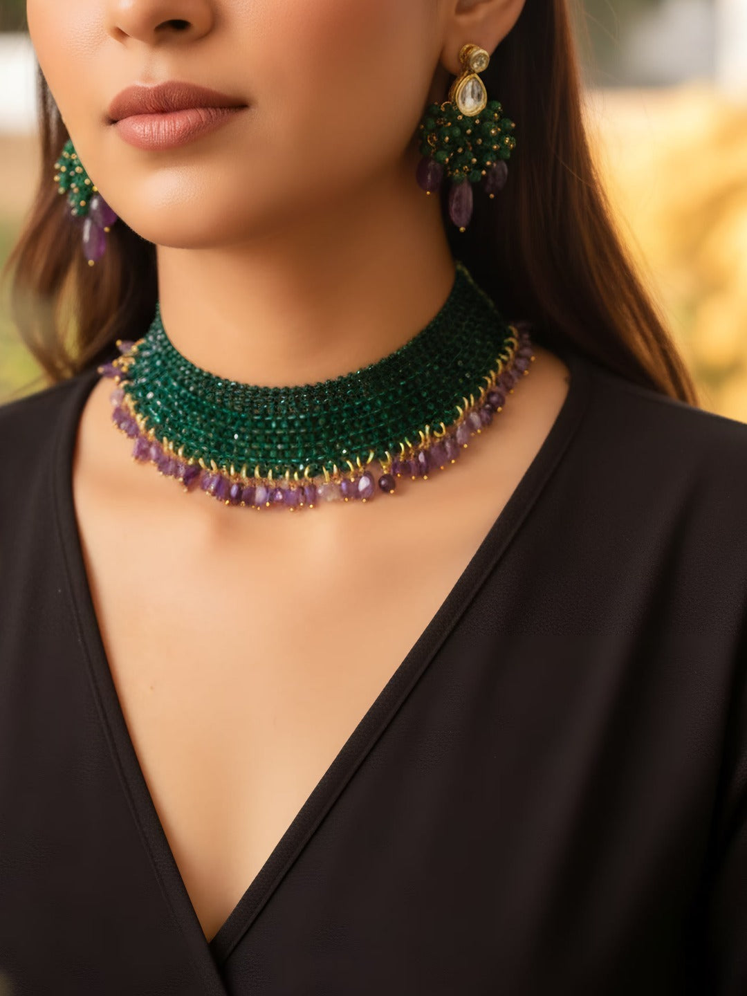 Green Aura Radiance Necklace Set
