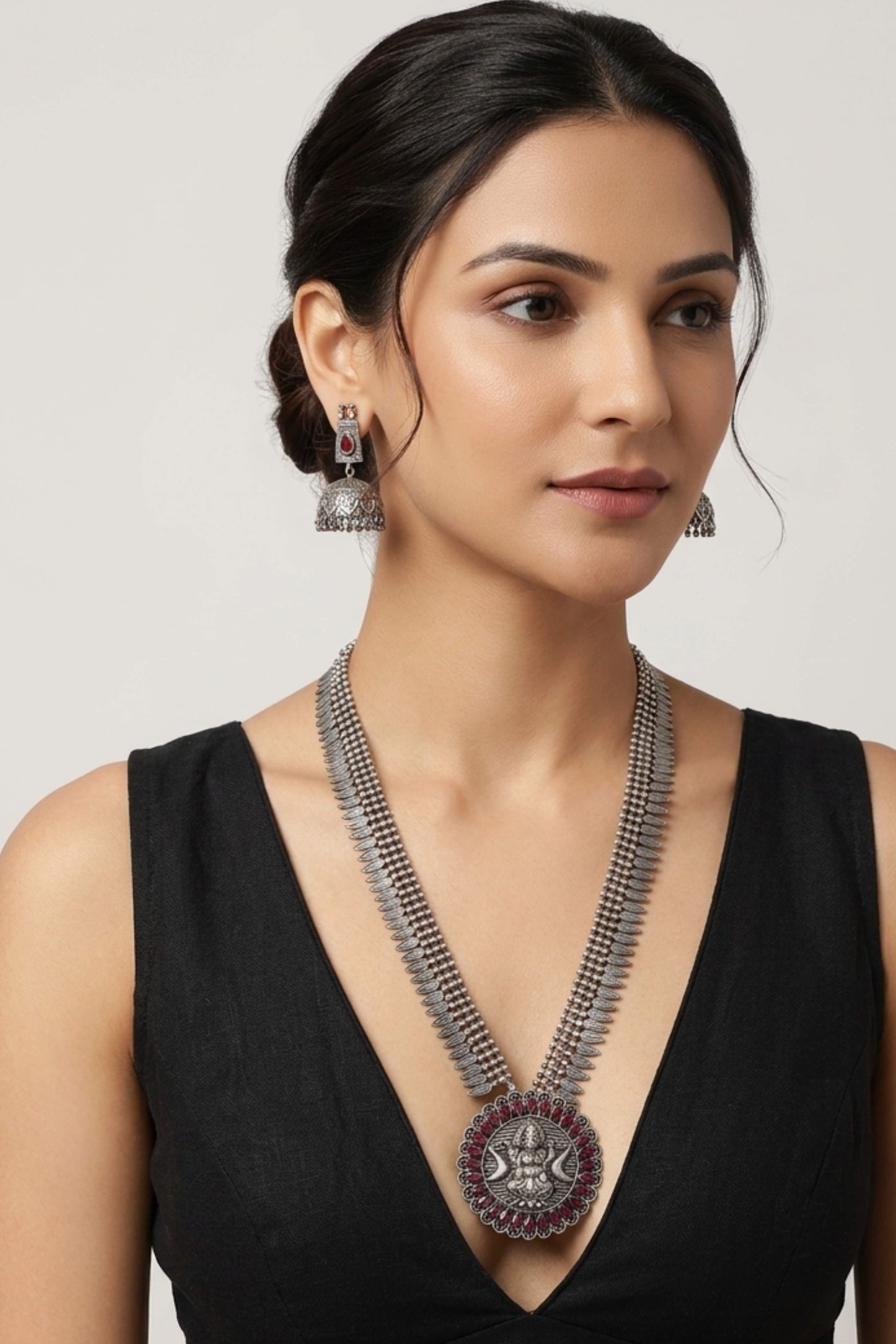 Shree Grace Ornate Necklace with Laxmi Maa Pendant