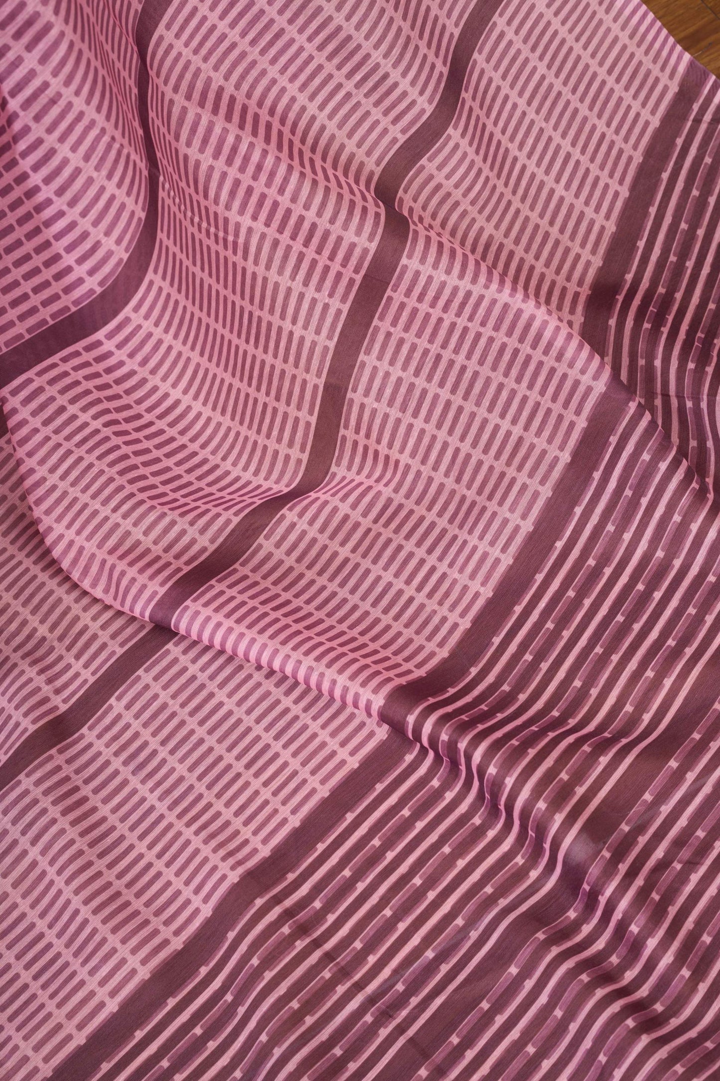 Dwija Fashion Powder Pink Party Wear Printed Linen Ready To Wear Saree With Unstitched Blouse