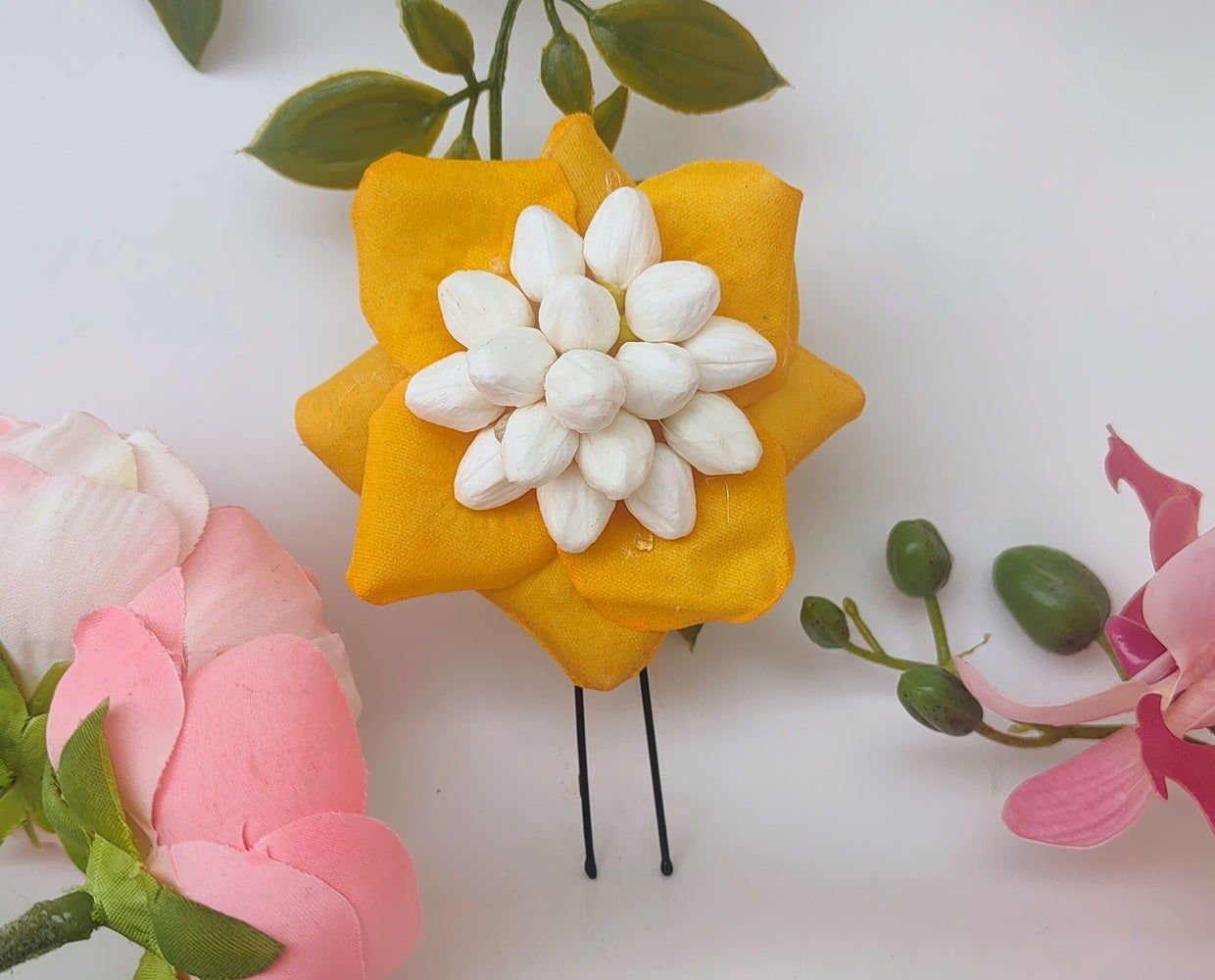 Yellow Petals Flower Brooch
