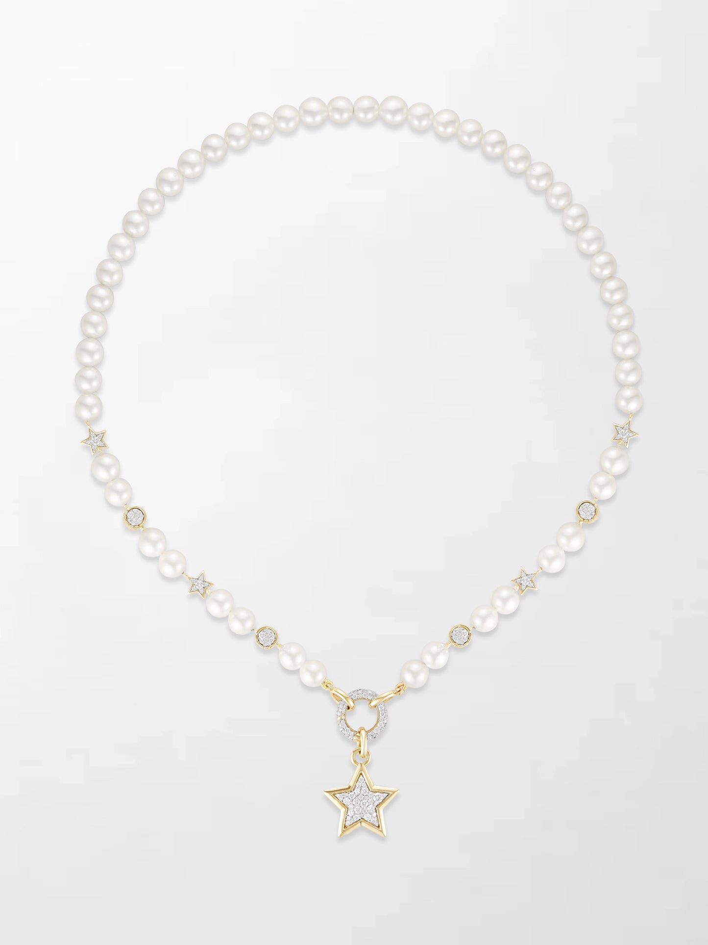 Moonstar Pavé Pearl Necklace