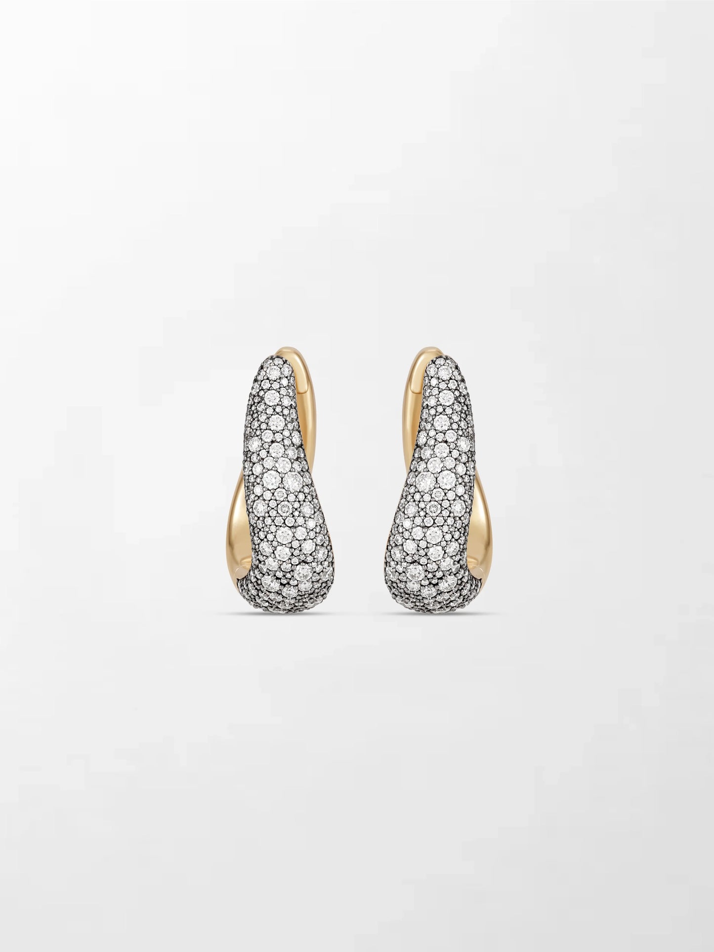 Snow Pave Wave Hoop Earrings