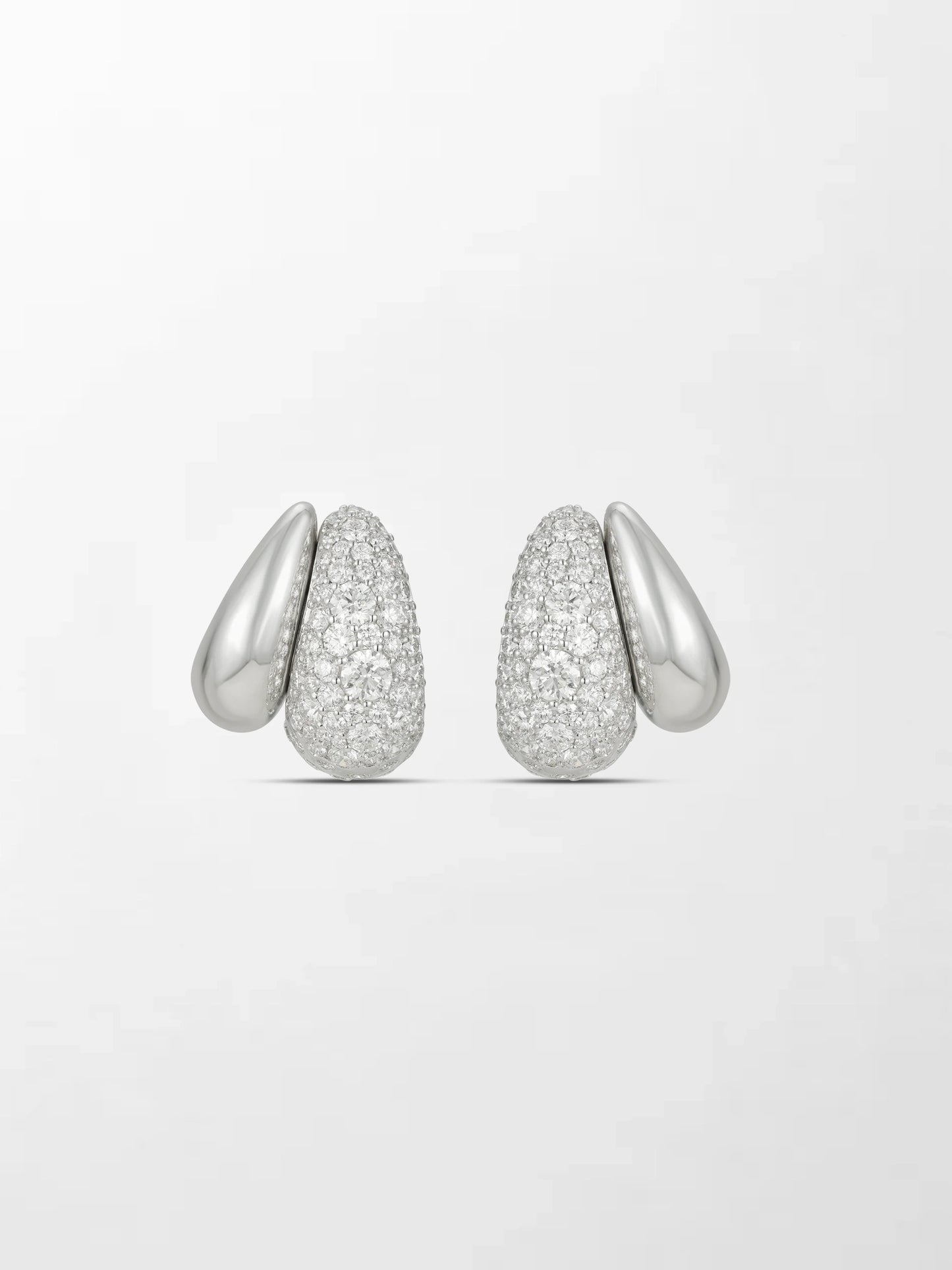 Snow Dome Pavé Huggies