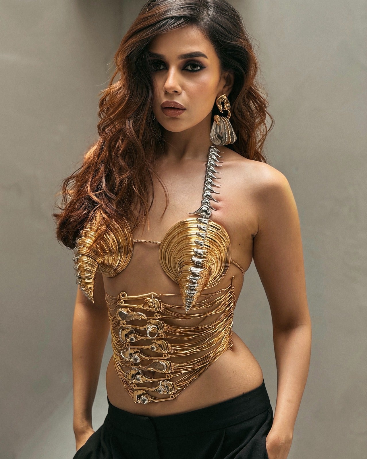 Komal Pandey In Koko Conch Shell Bralette