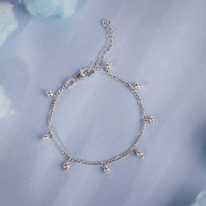 Silver Sparkling Kids Anklet