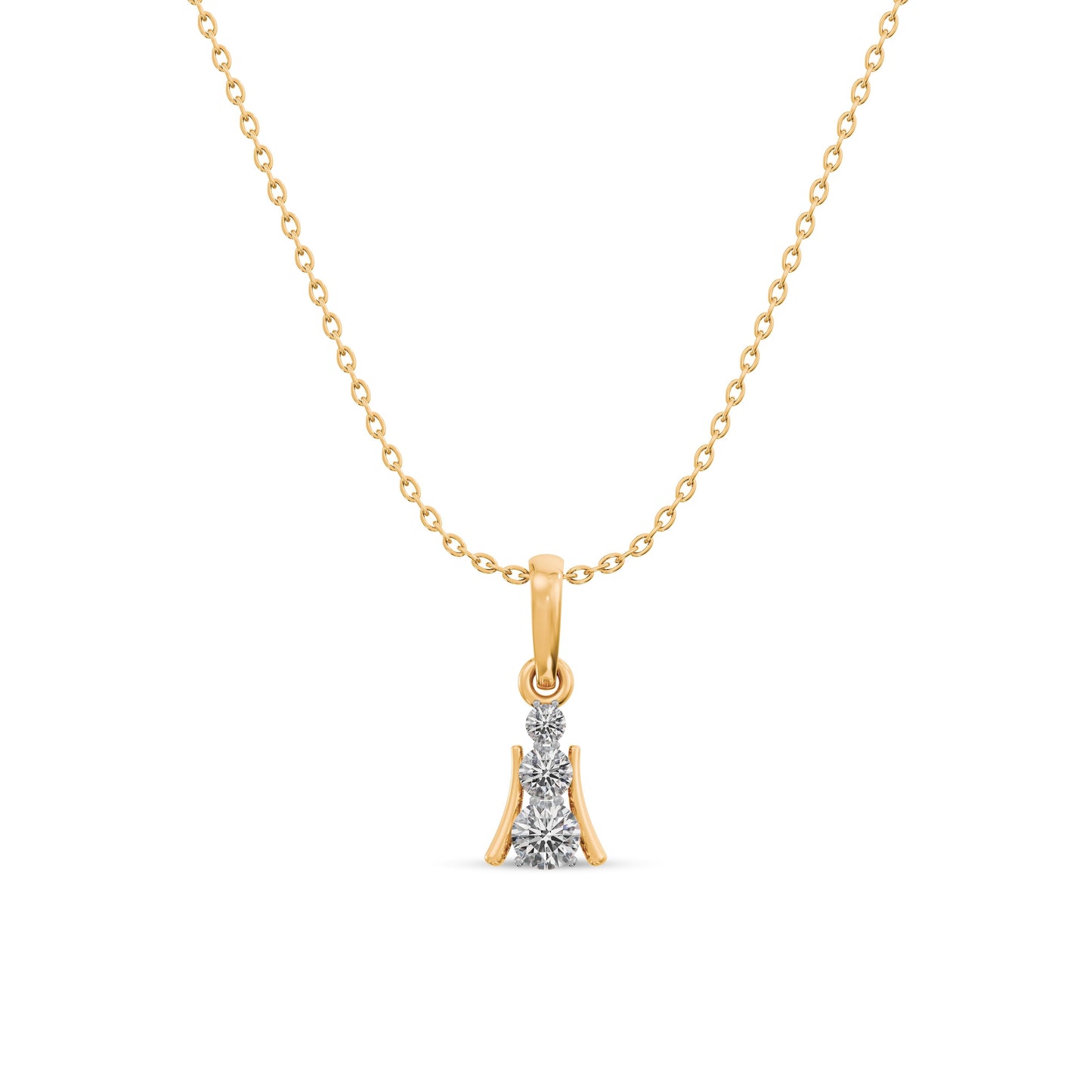 Initial Spark 9KT Gold Laboratory Grown Diamond Necklace