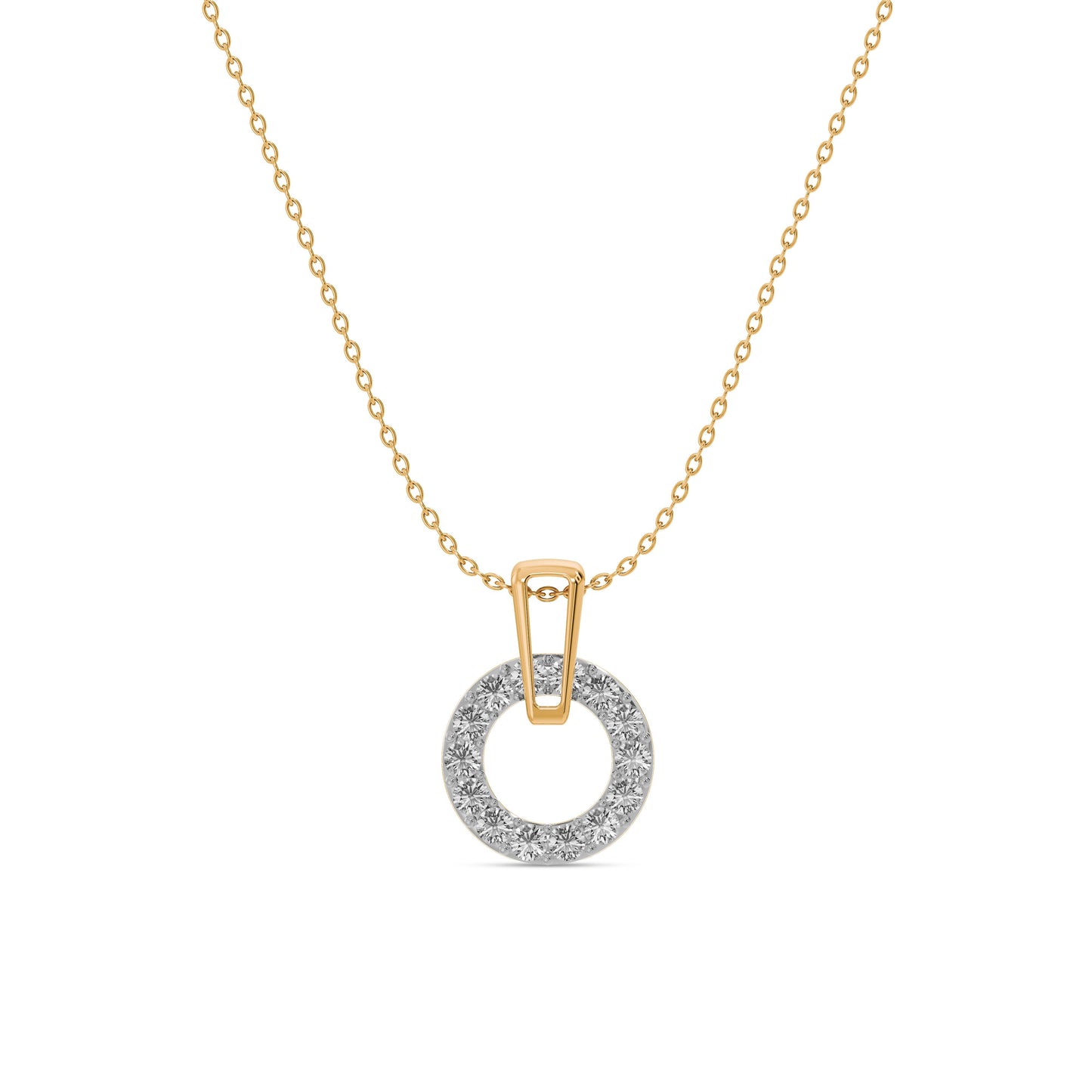 Luna Swing 9KT Gold Laboratory Grown Diamond Halo Necklace