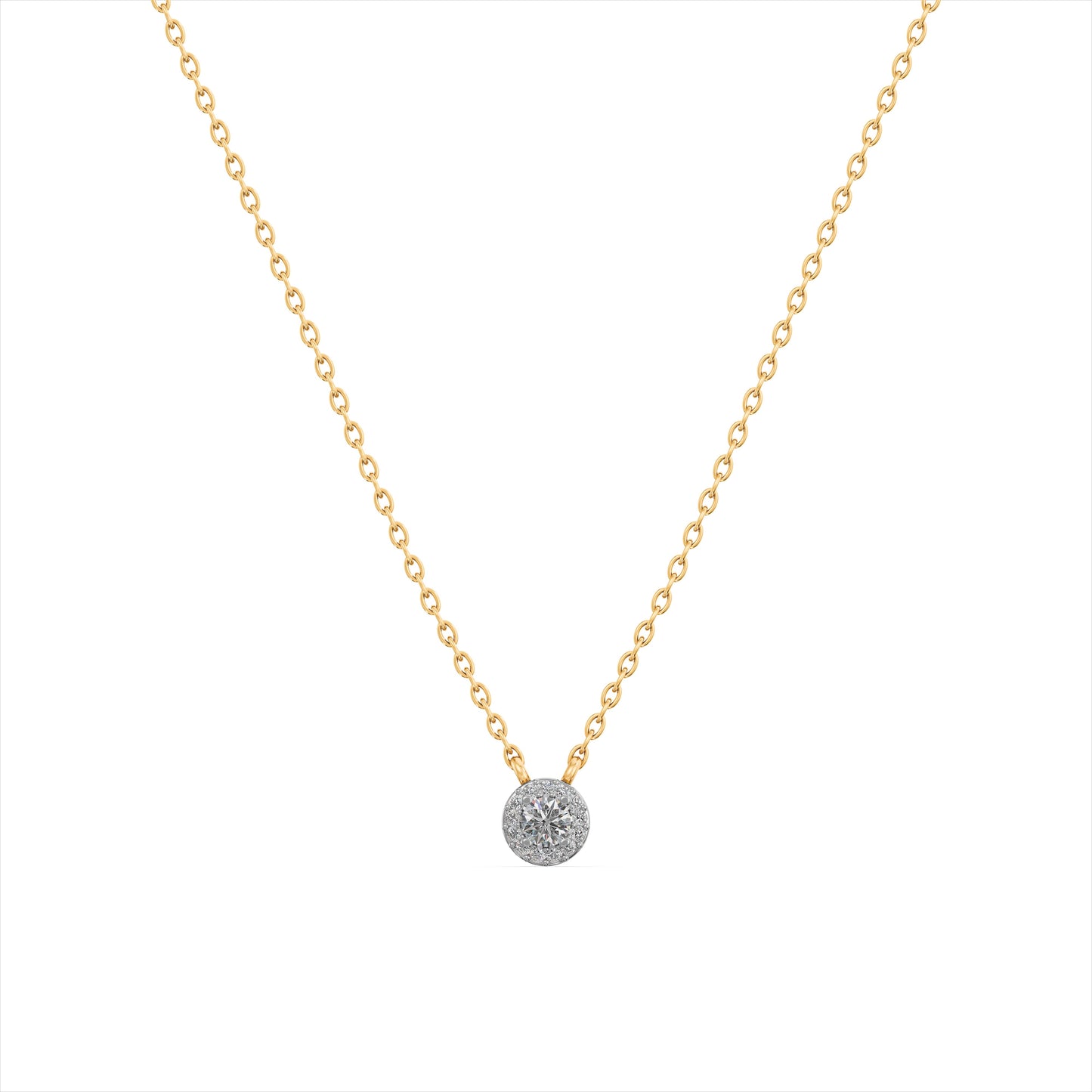 0.14 Carat Dazzling Cluster 9KT Gold Laboratory Grown Diamond Necklace