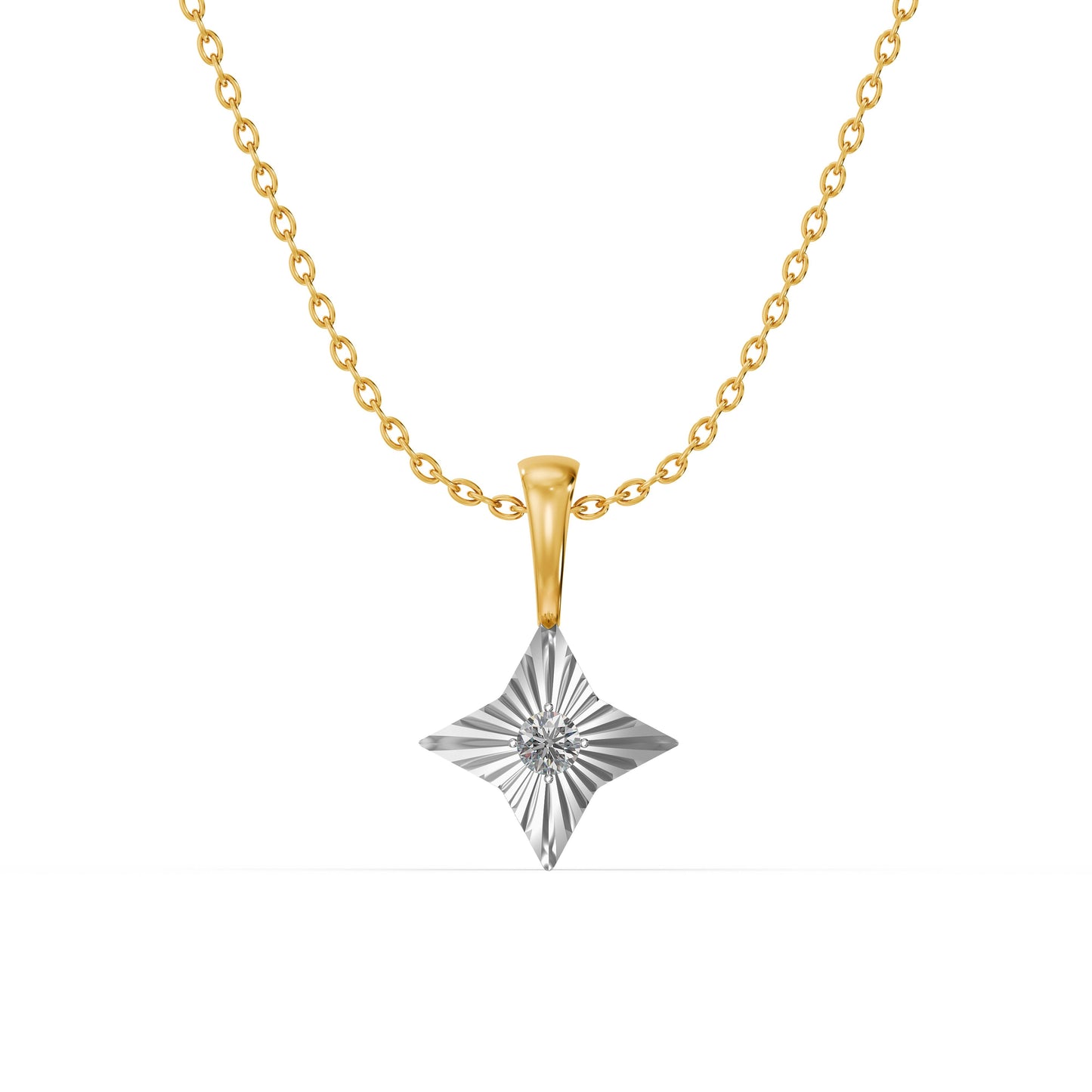 Stellar Bloom 9KT Gold Laboratory Grown Diamond Pendant