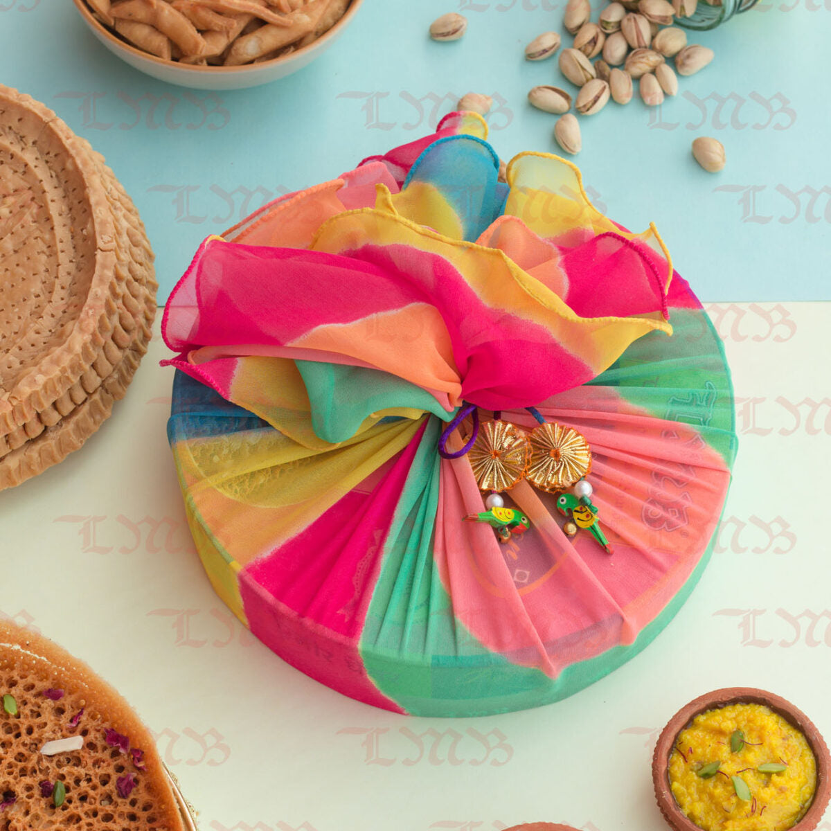 LMB Sweets Special Paneer Ghewar (Festive Leheriya Pack) (JPR)