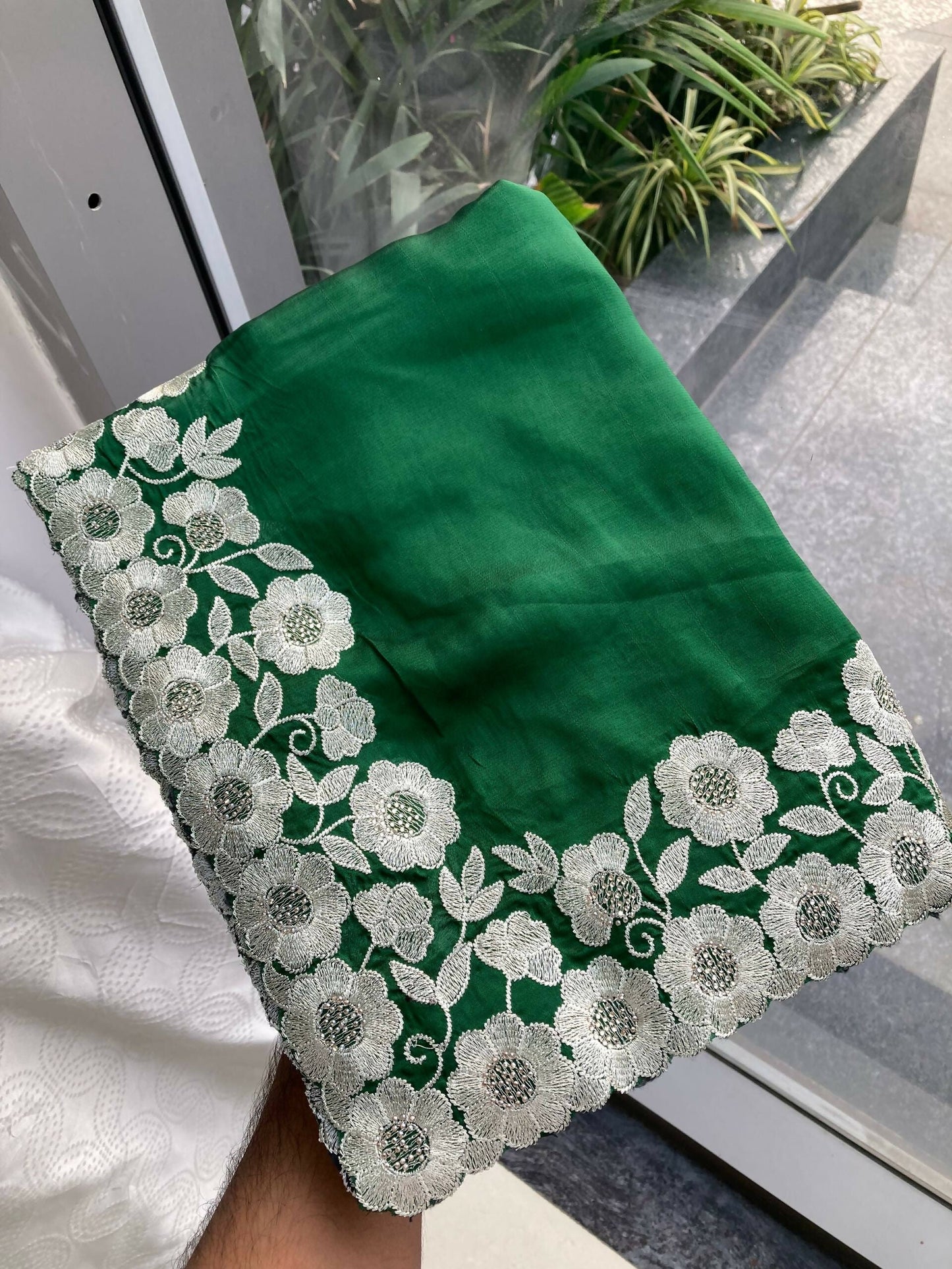 Teeya Creation New Trendy Stylish Party Wear Silk Saree-Green