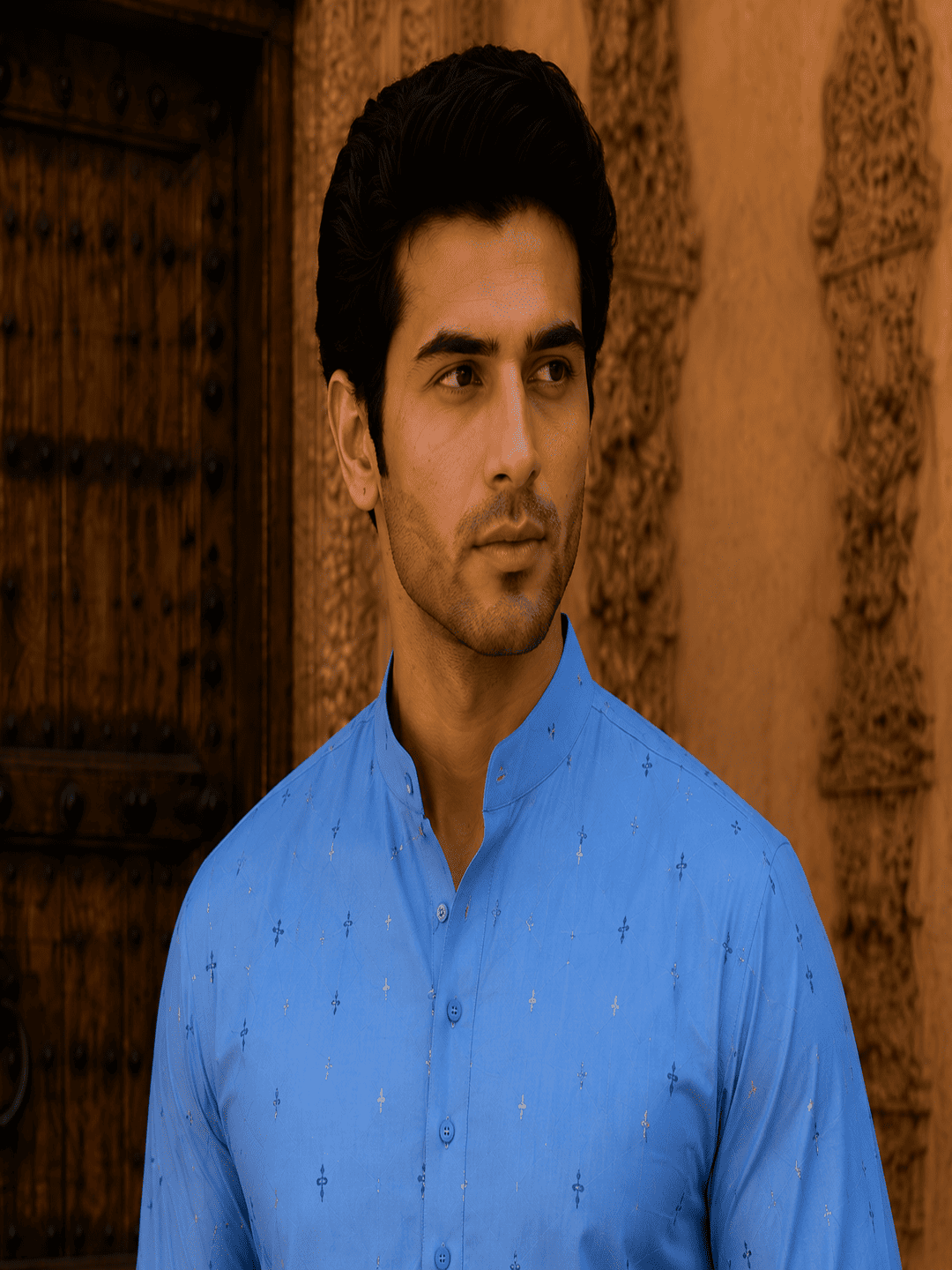 MULTI SHADES Sky Blue Ethnic Printed Kurta