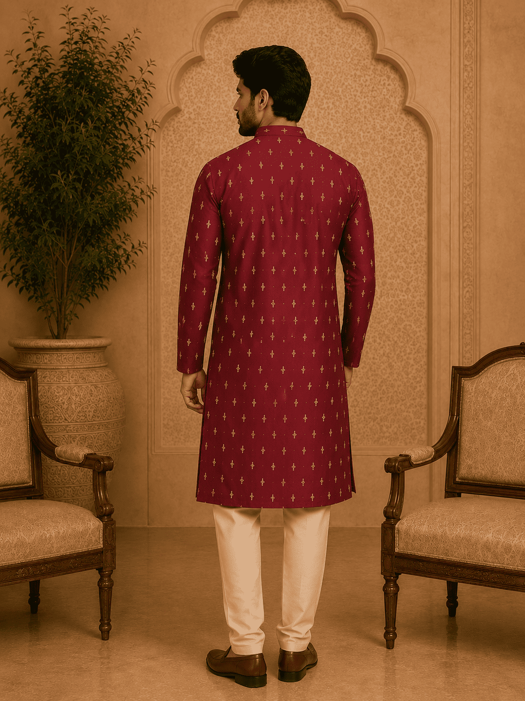 MULTI SHADES Maroon Ethnic Printed Kurta