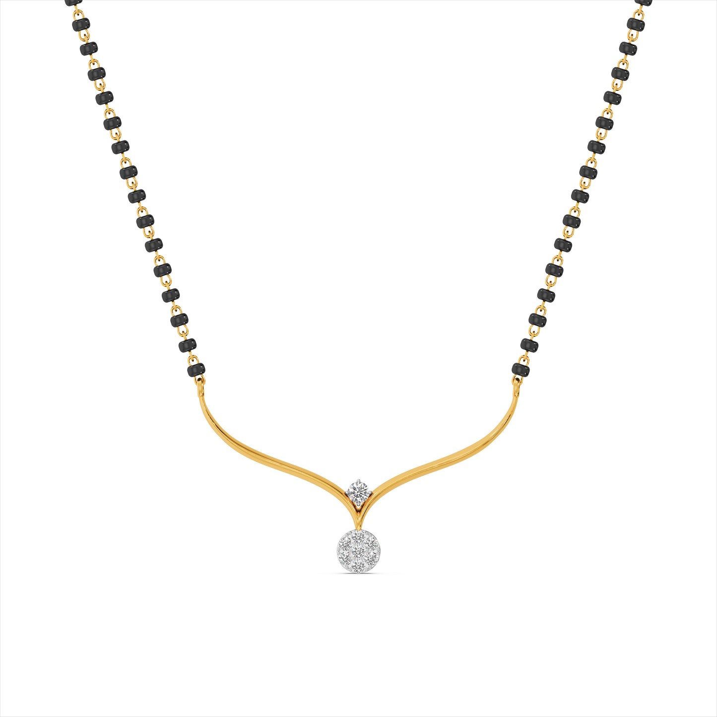 Classic Drop 9KT Gold Laboratory Grown Diamond Mangalsutra
