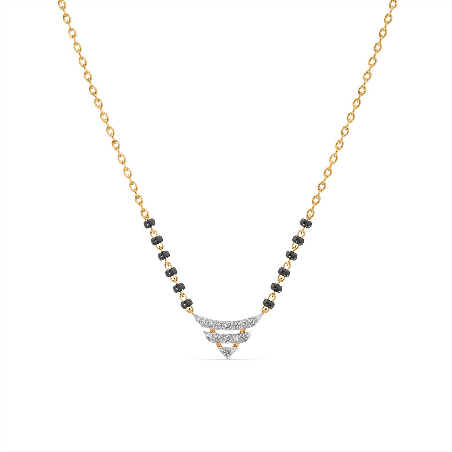 Softline Curve 9KT Gold Laboratory Grown Diamond Mangalsutra