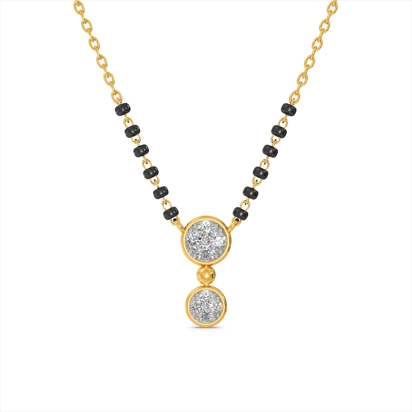 Disc Drop 9KT Gold Laboratory Grown Diamond Mangalsutra