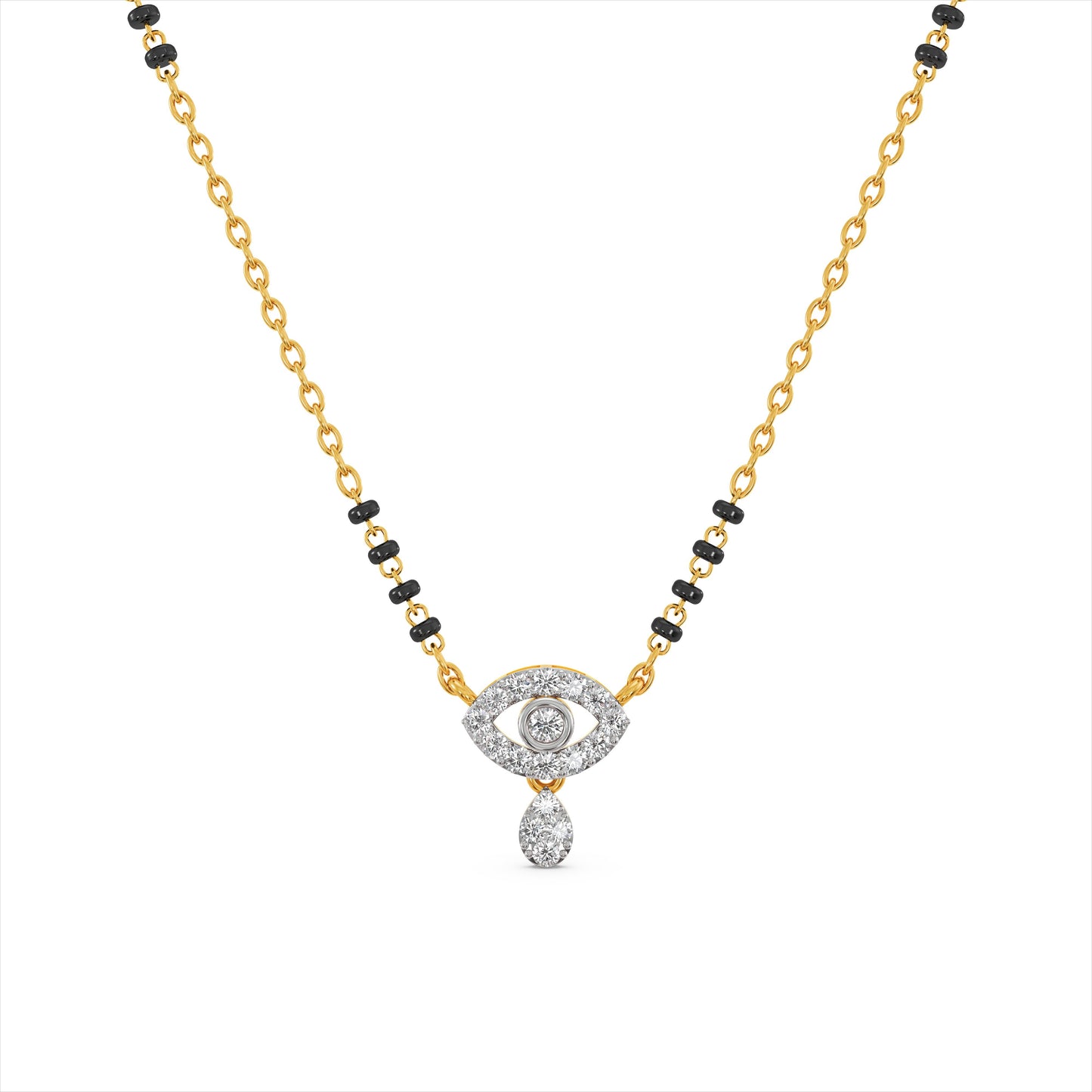 Evil Eye 9KT Gold Laboratory Grown Diamond Mangalsutra