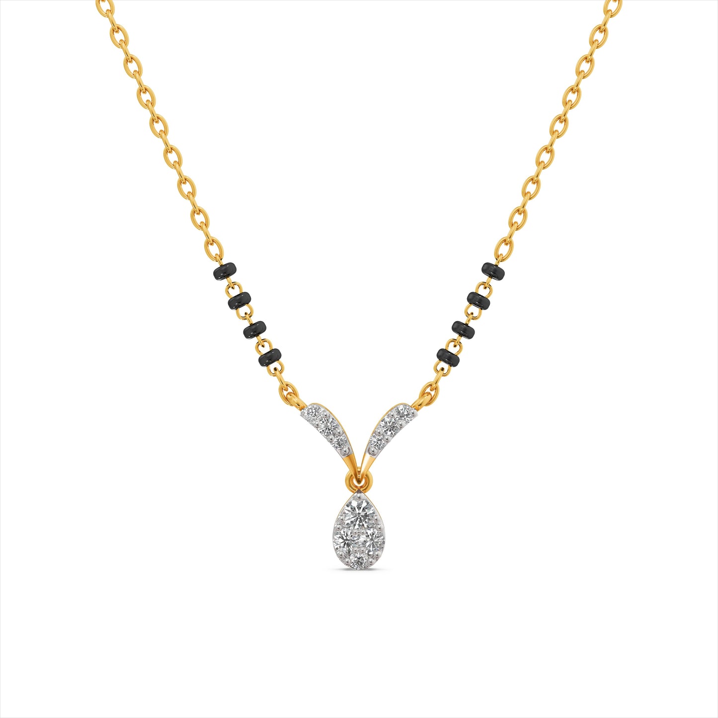 Shimmering 9KT Gold Laboratory Grown Diamond Mangalsutra