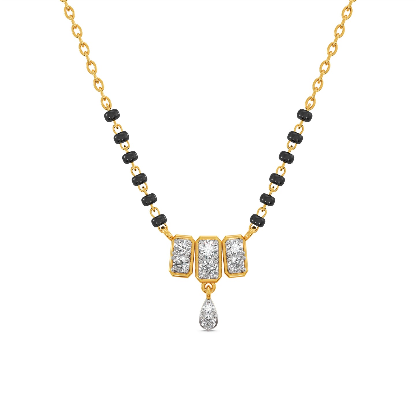 Modern Octa 9KT Gold Laboratory Grown Diamond Mangalsutra