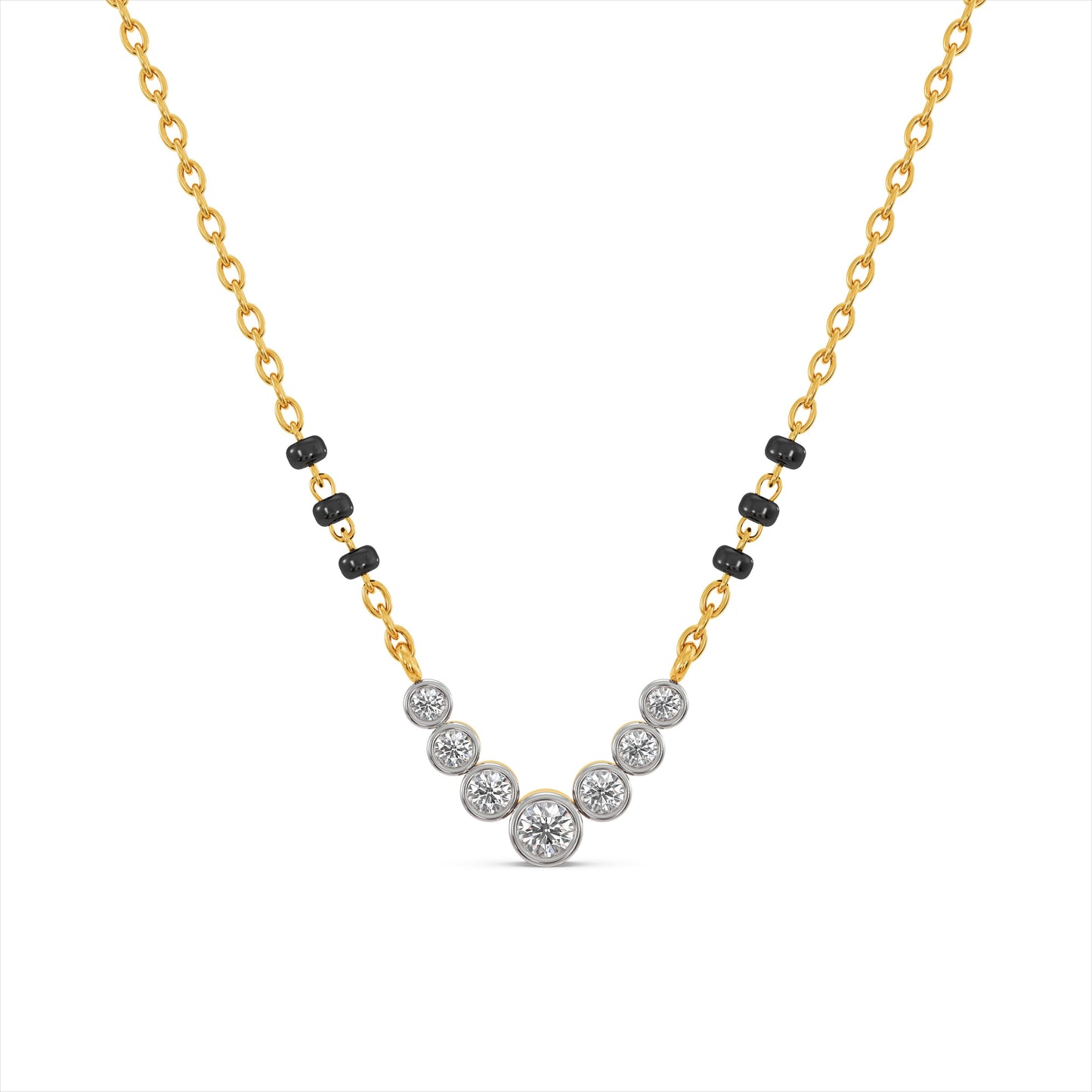 Expressive 9KT Gold Laboratory Grown Diamond Mangalsutra
