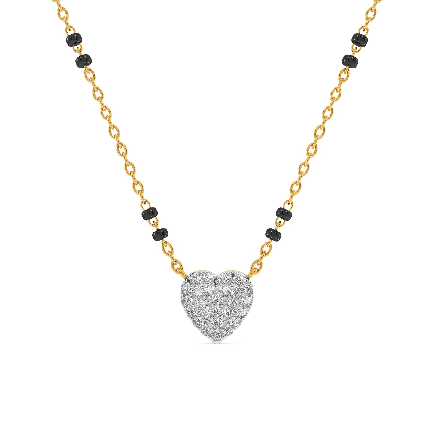Bold Sparkle Heart 9KT Laboratory-Grown Diamond Mangalsutra
