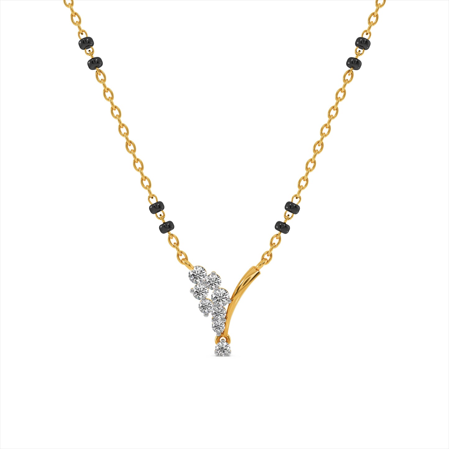 Floral Grace Y Curve 9KT Laboratory Grown Diamond Mangalsutra