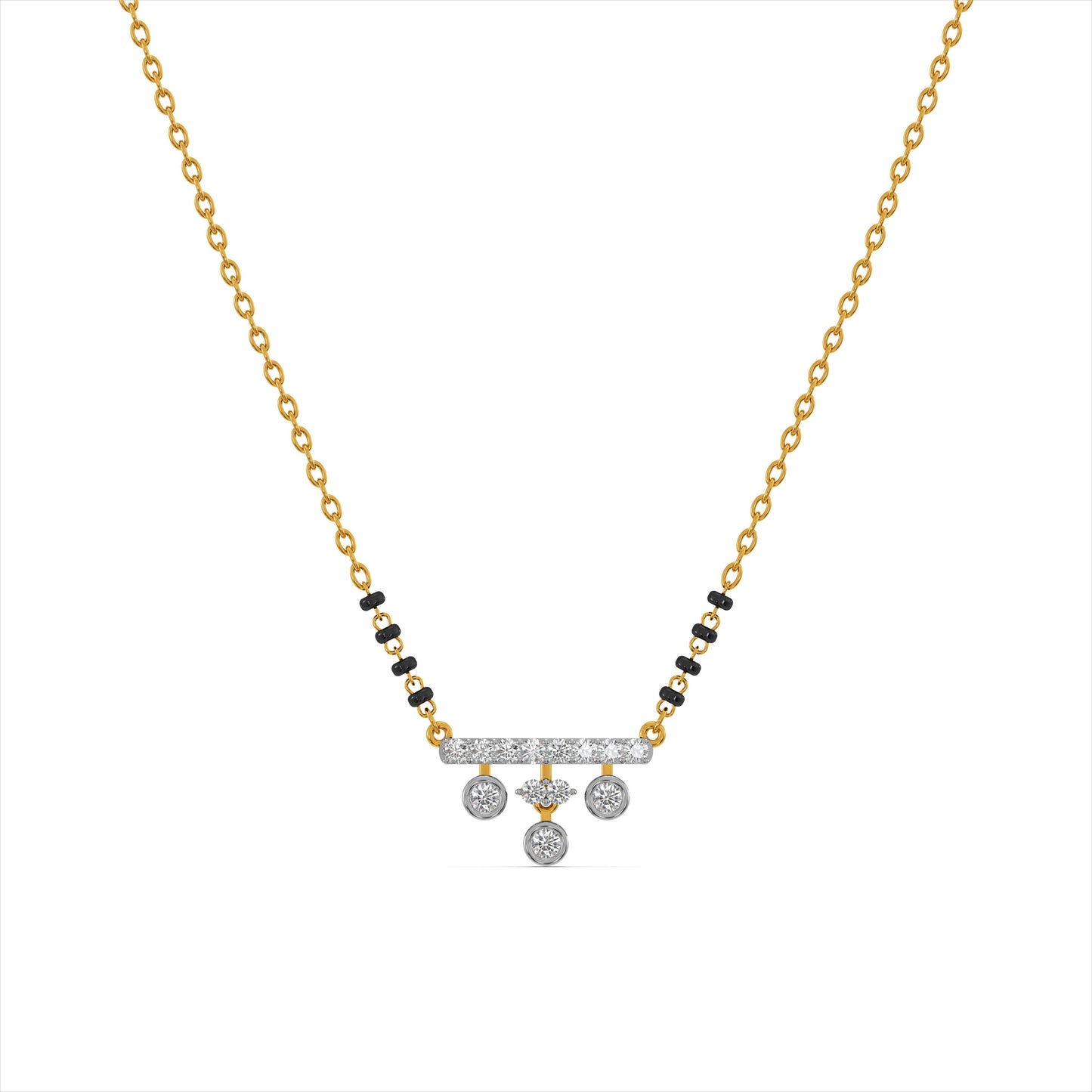Crown 9KT Gold Laboratory Grown Diamond Mangalsutra