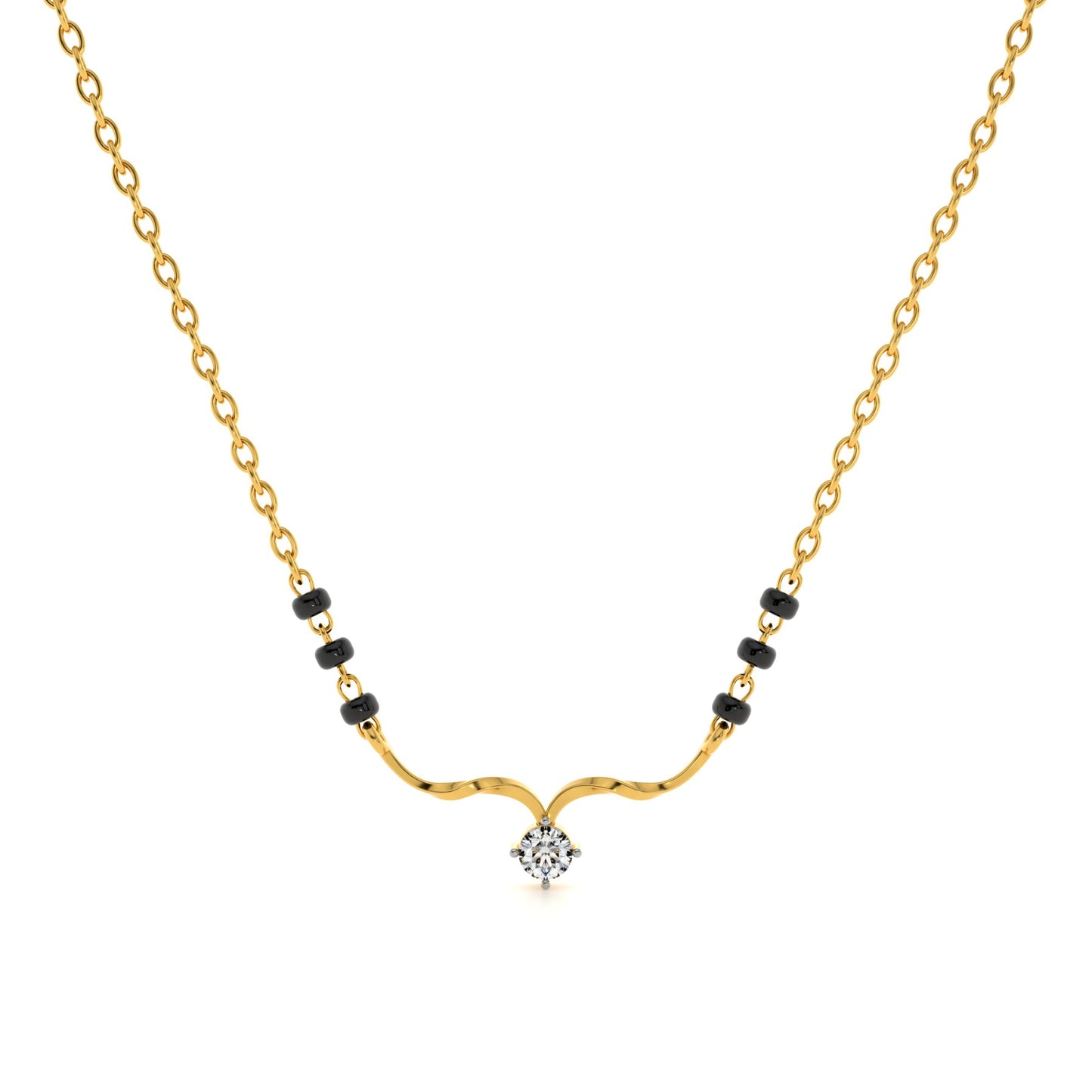 Solitaire Grace Bar 9KT Gold Laboratory Grown Diamond Mangalsutra