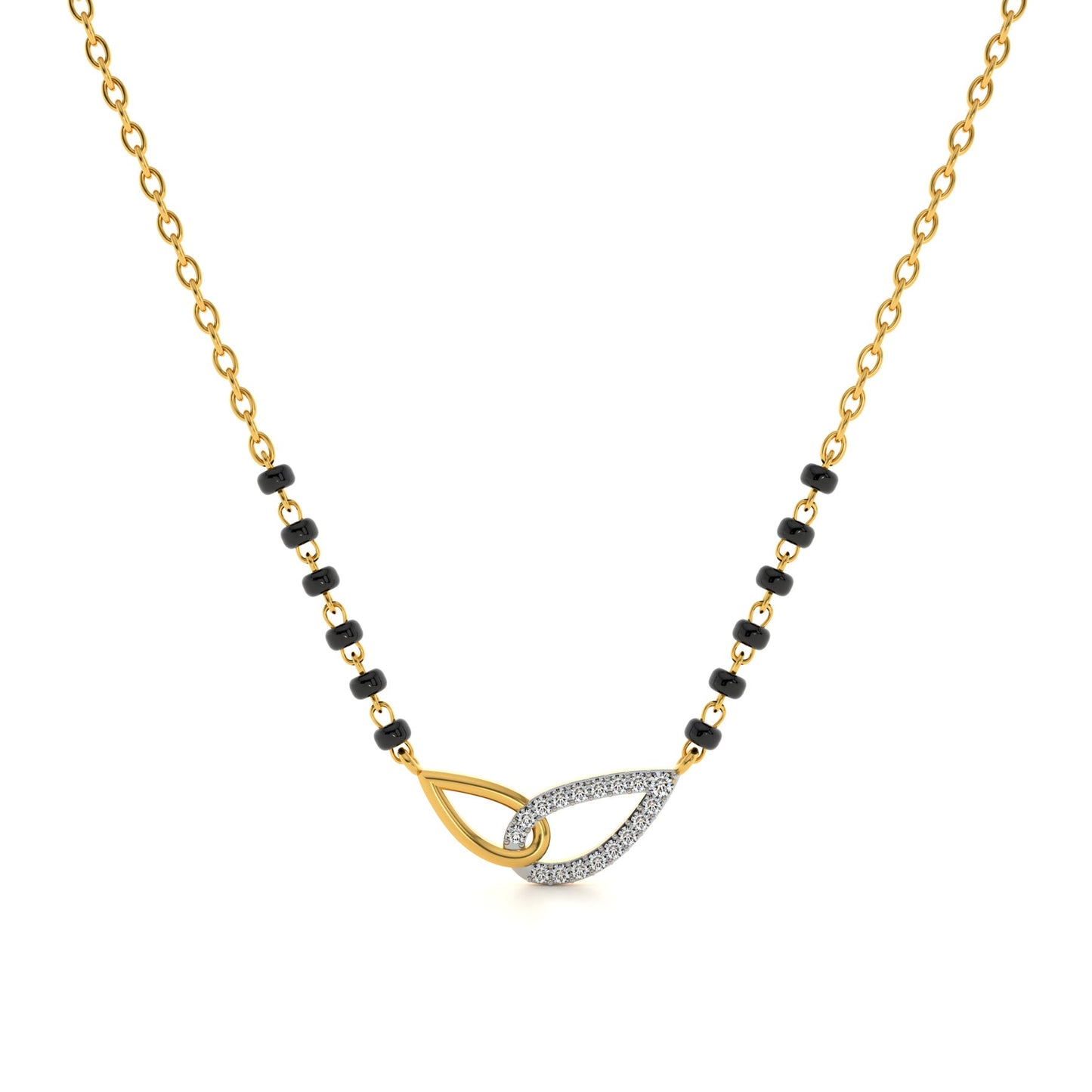 Interlock Bond Loop 9KT Gold Laboratory Grown Diamond Mangalsutra