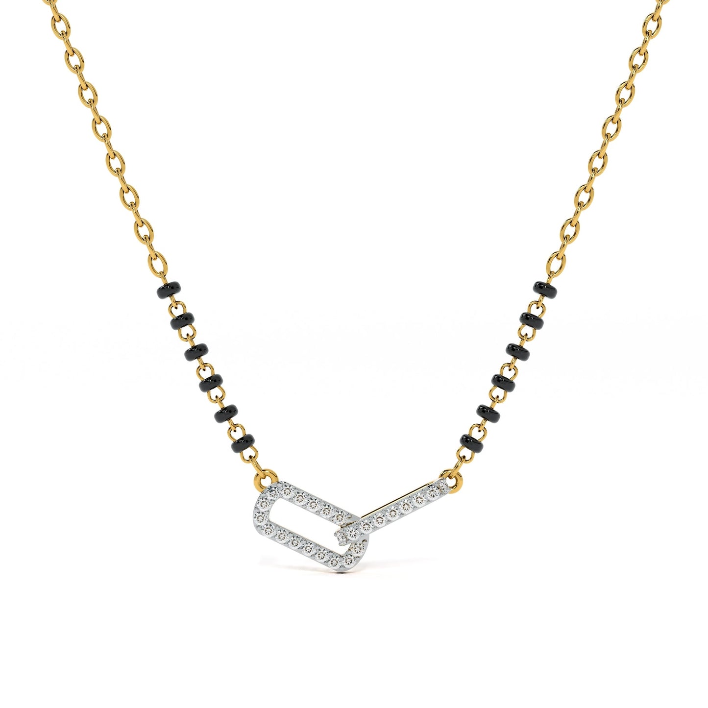 Eternal Interlocked Frame 9KT Gold Laboratory Grown Diamond Mangalsutra