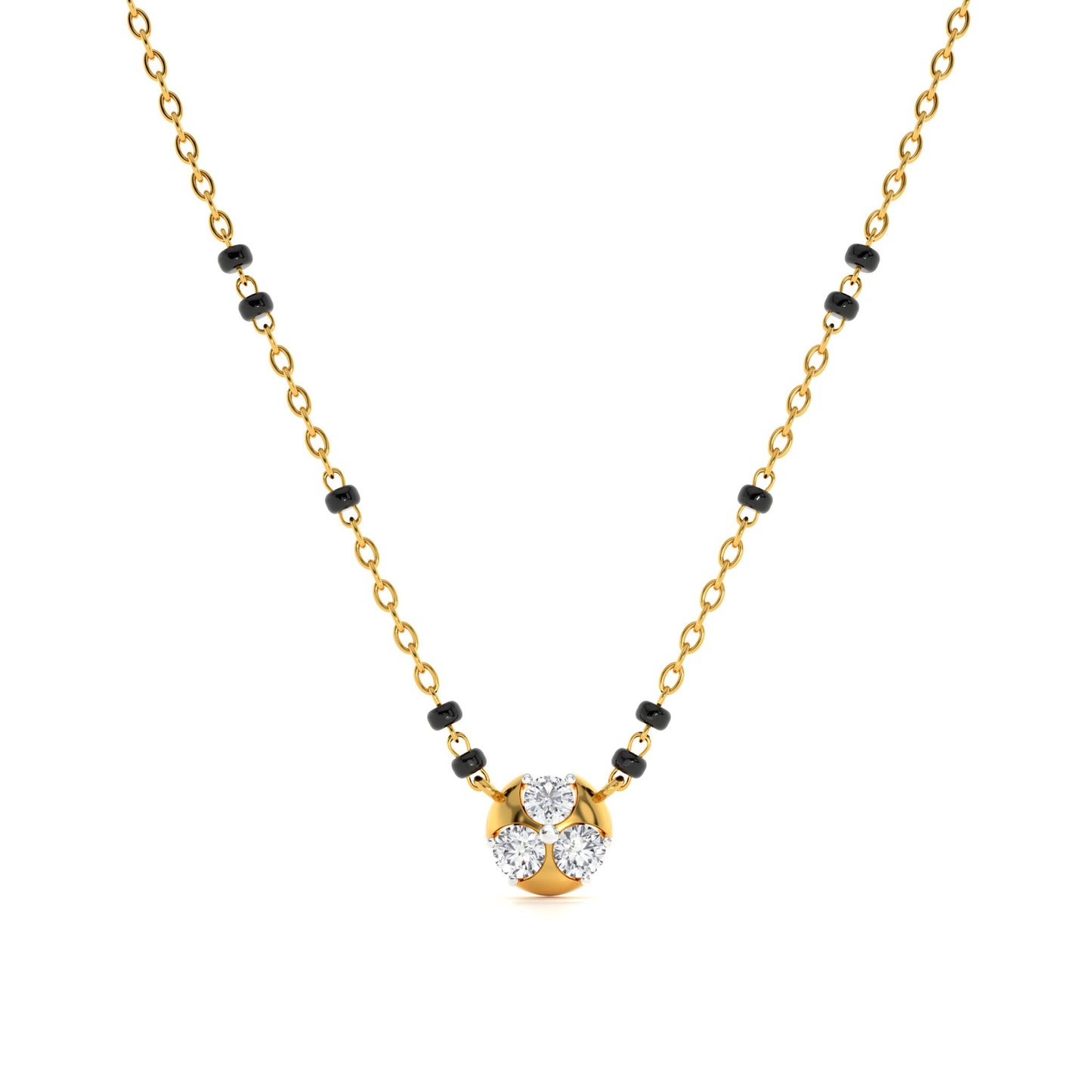 Crystal Bloom 9KT Gold Laboratory Grown Diamond Mangalsutra