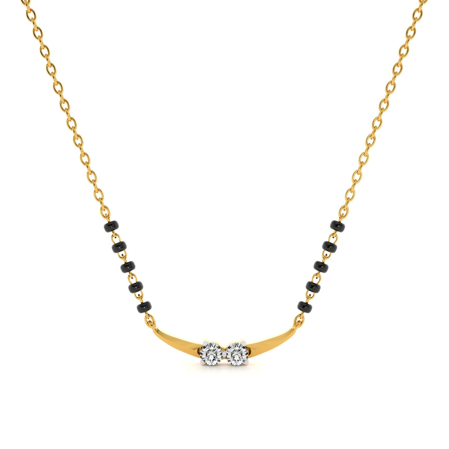 Couplet Charm Arc 9KT Gold Laboratory Grown Diamond Mangalsutra