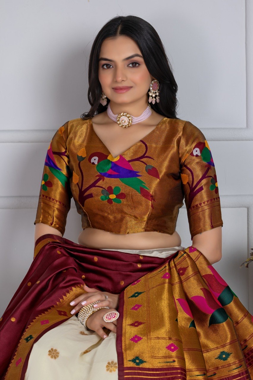 Lehenga Mart Gorgeous Lehenga Choli For Wedding-Off White