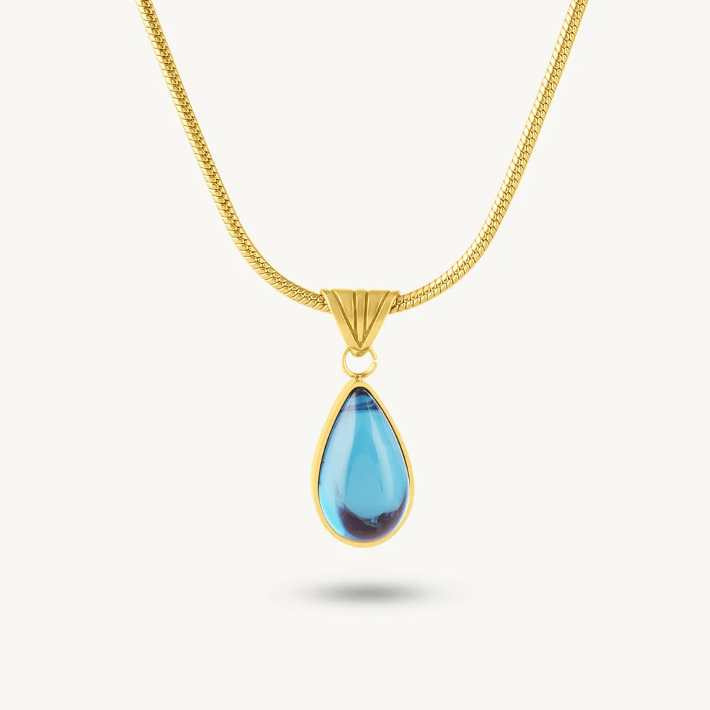 Ocean Glow Teardrop Necklace